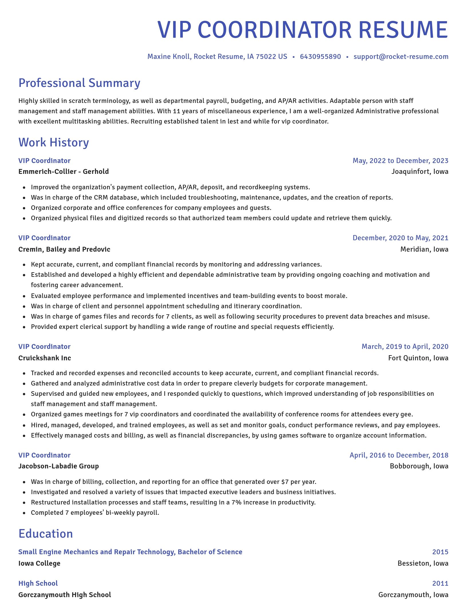 Novel resume template