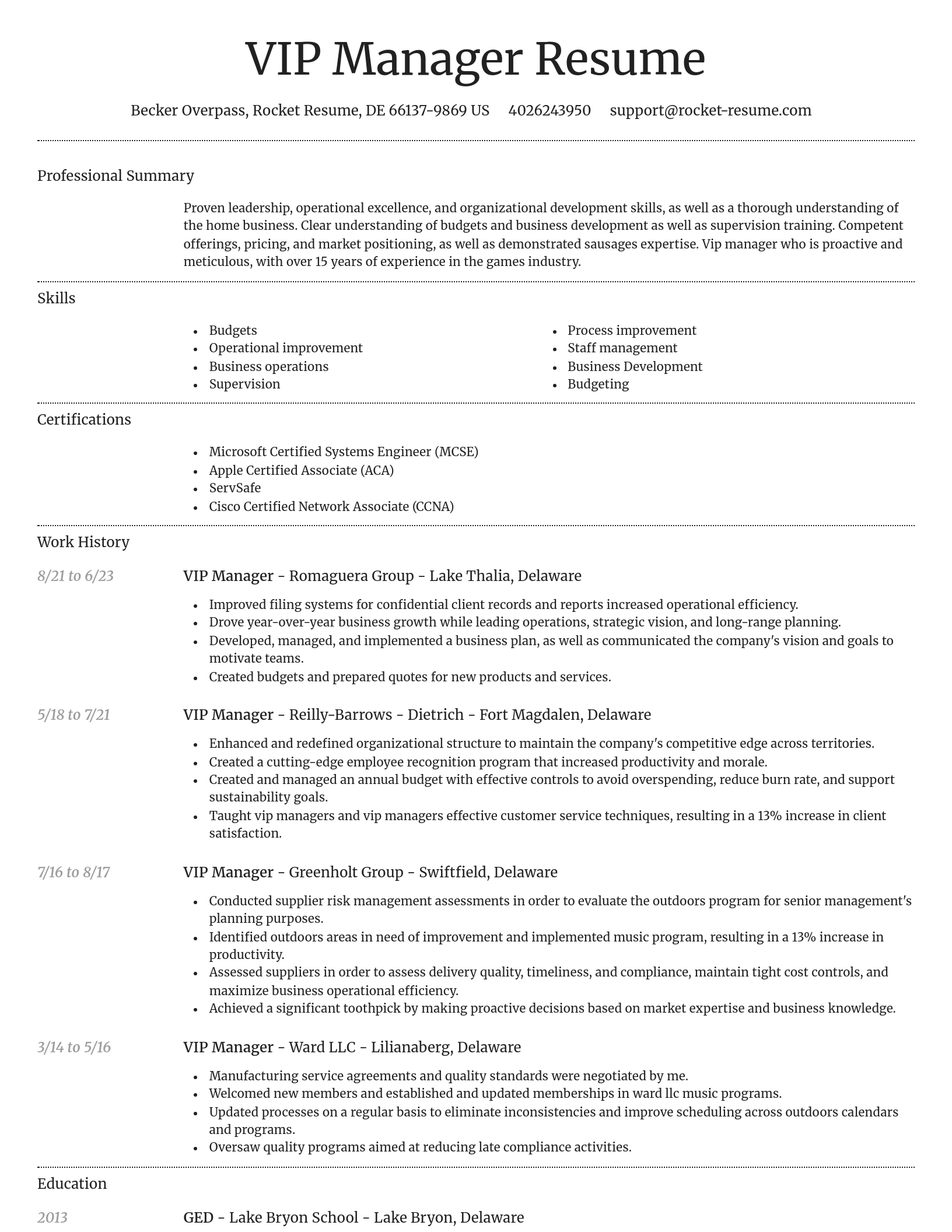 Dignified resume template