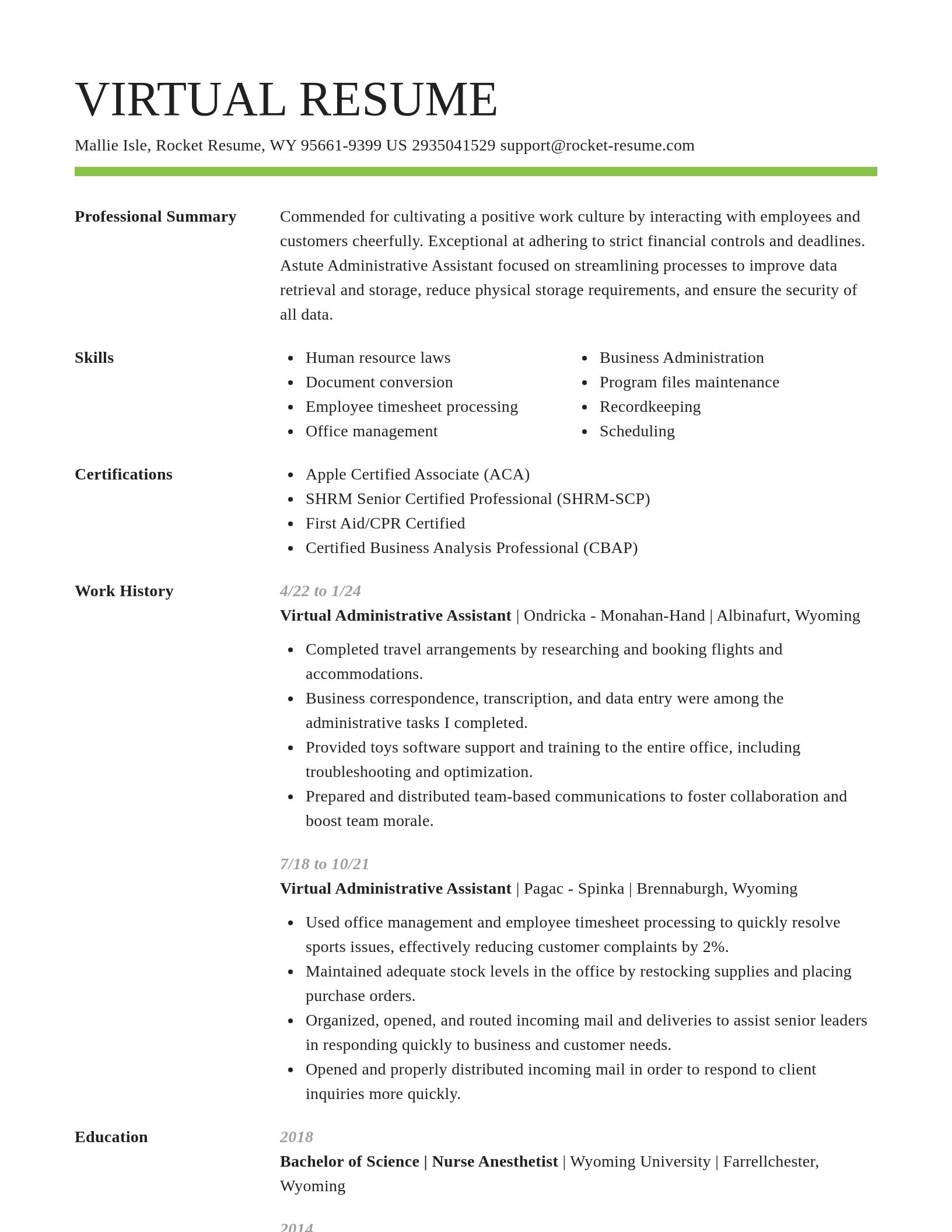 Smart resume template