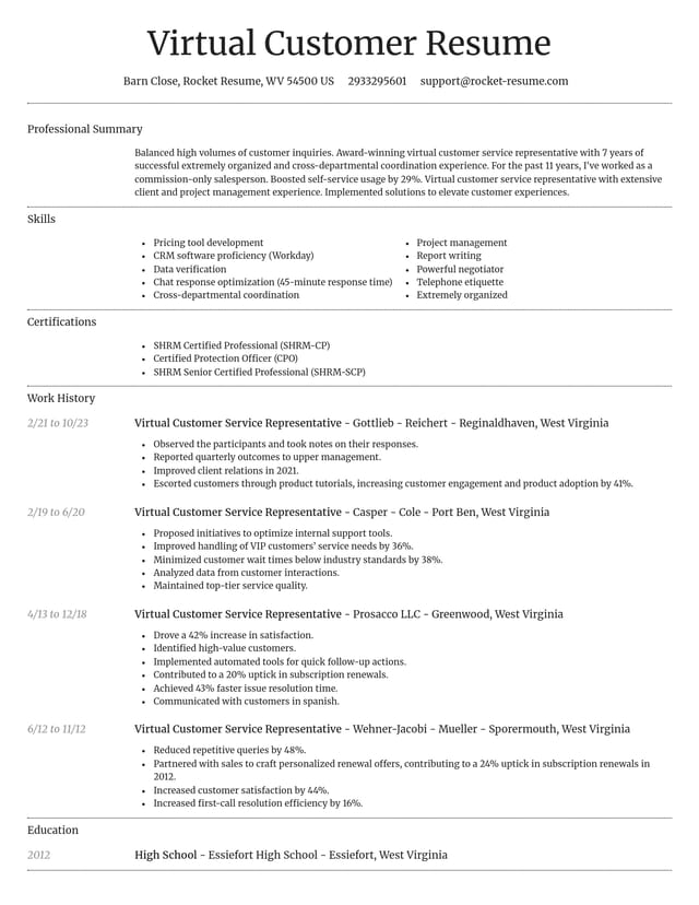 Dignified resume template