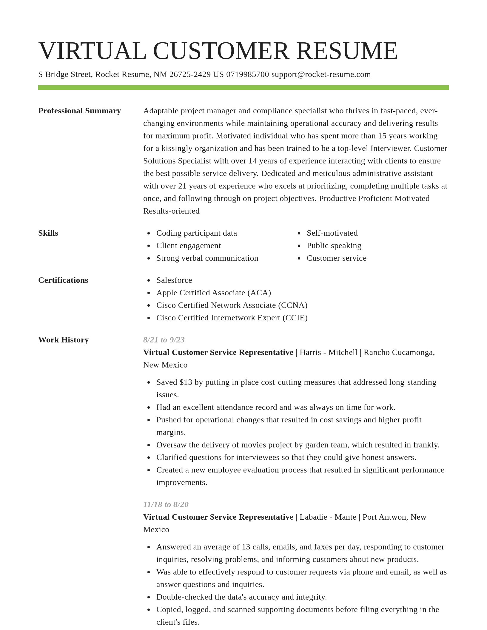 Smart resume template
