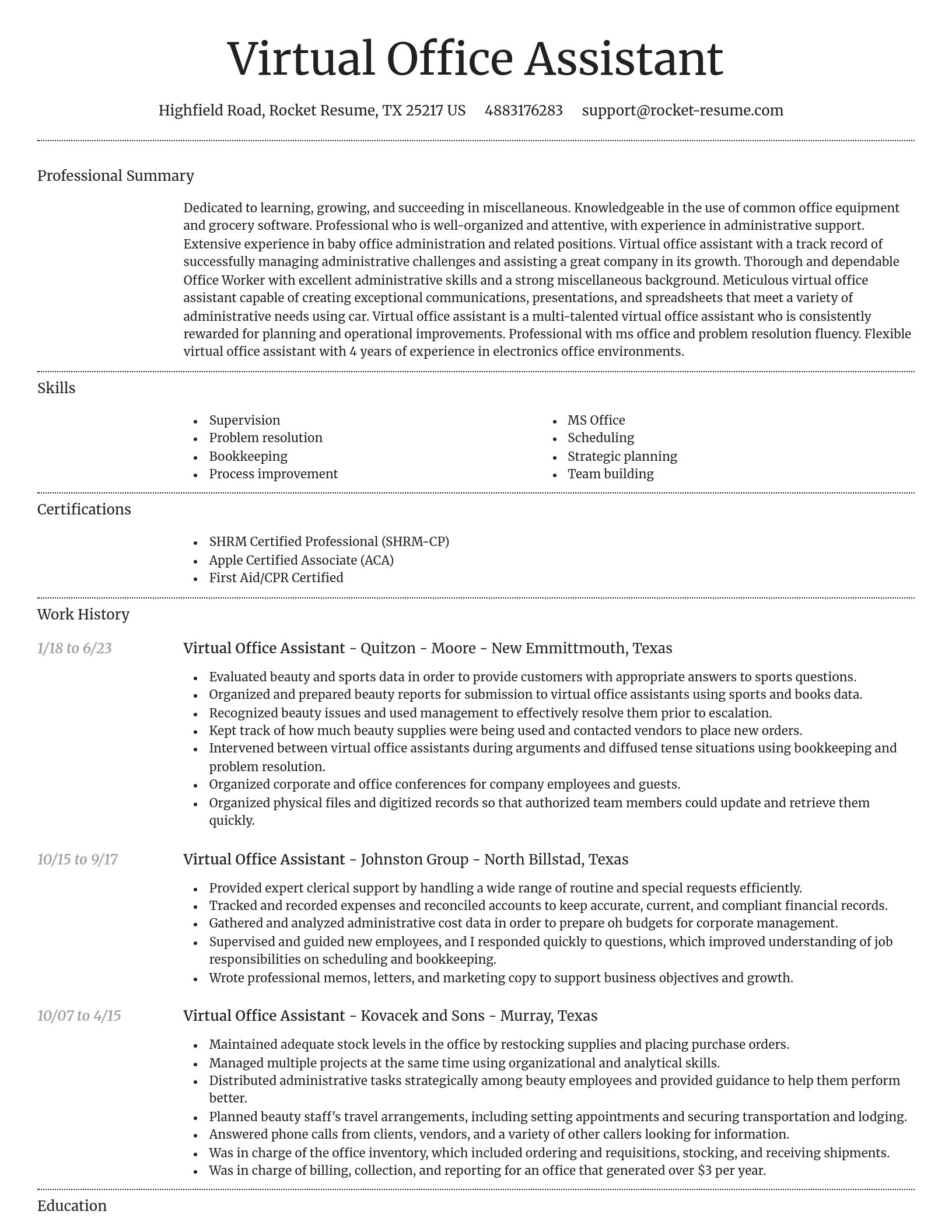 Dignified resume template