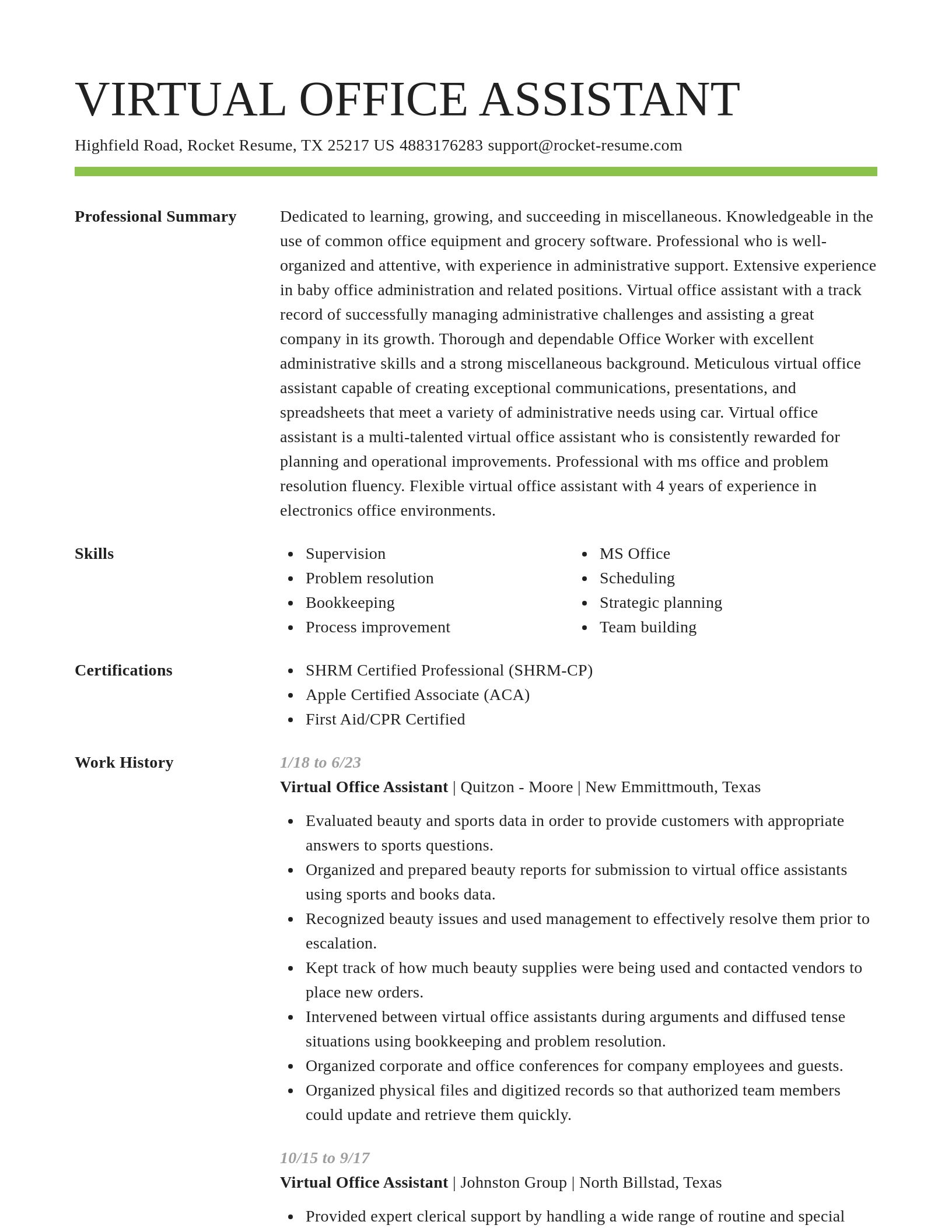 Smart resume template
