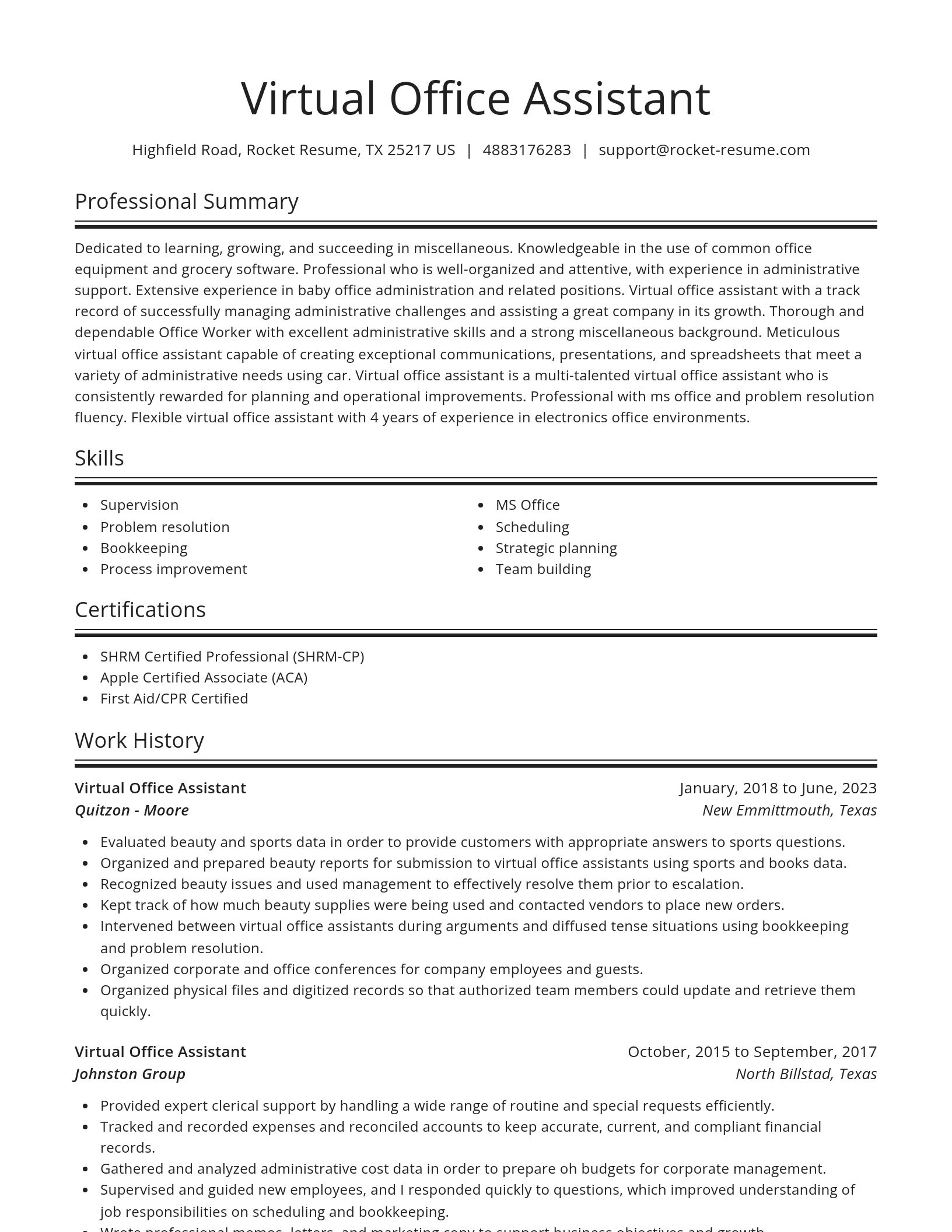 Spotlight resume template