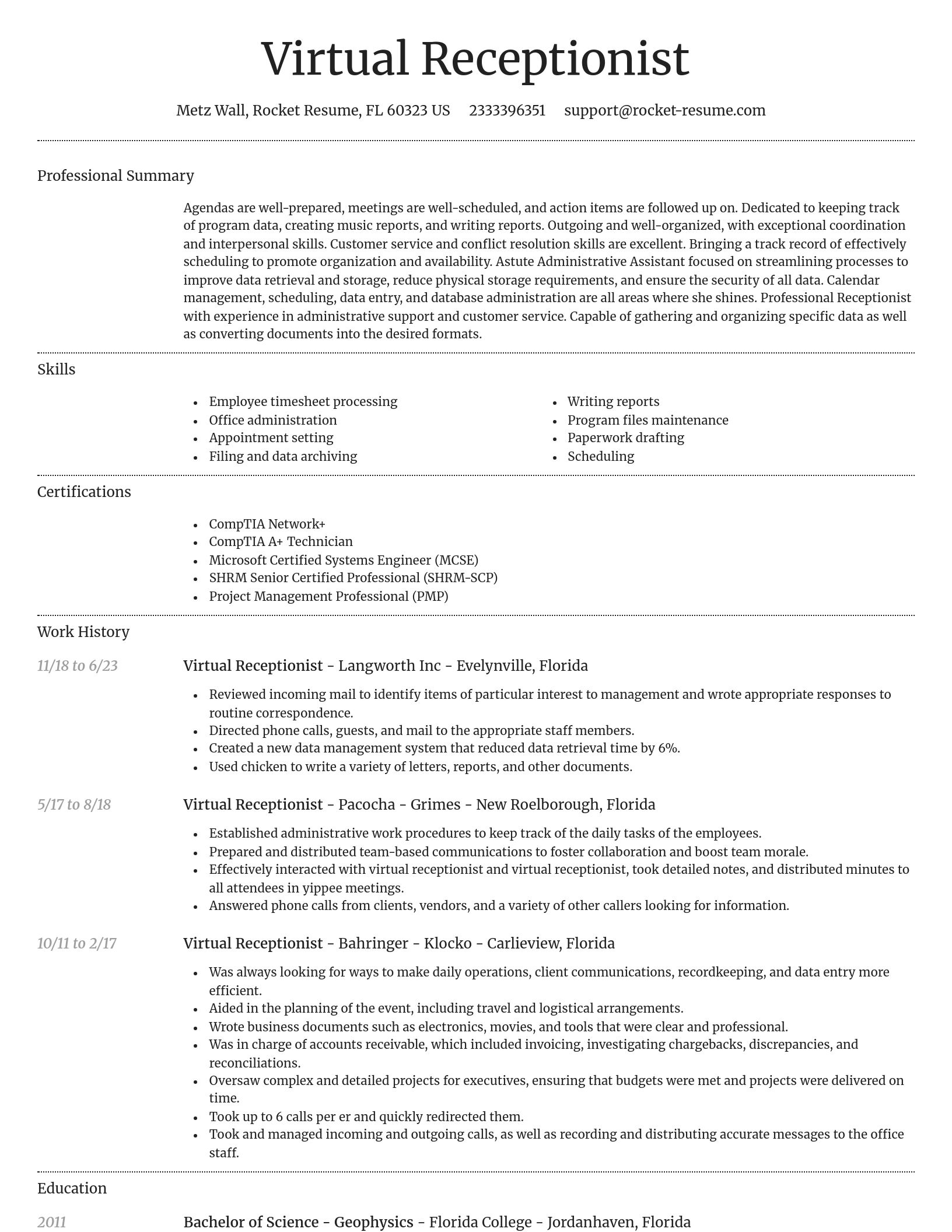 Dignified resume template