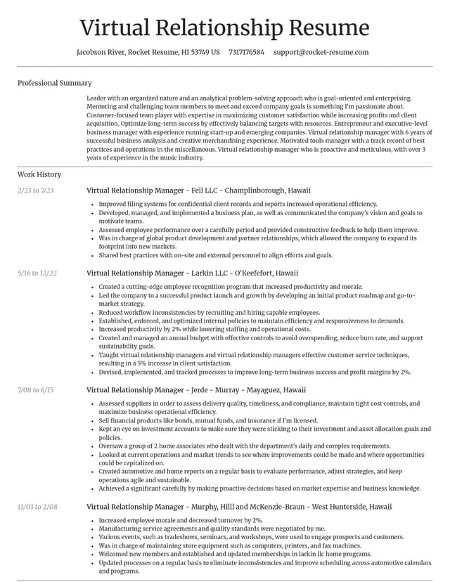 Dignified resume template