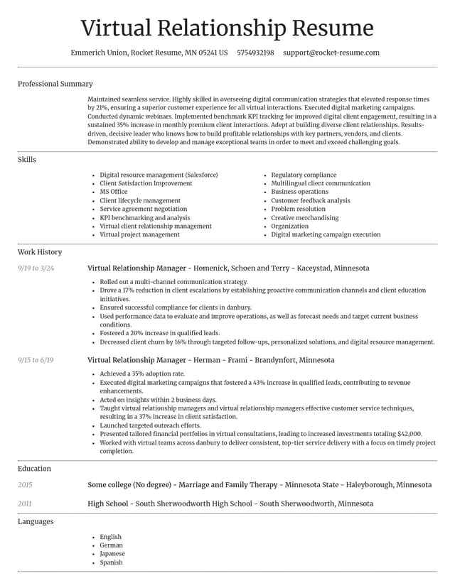 Dignified resume template