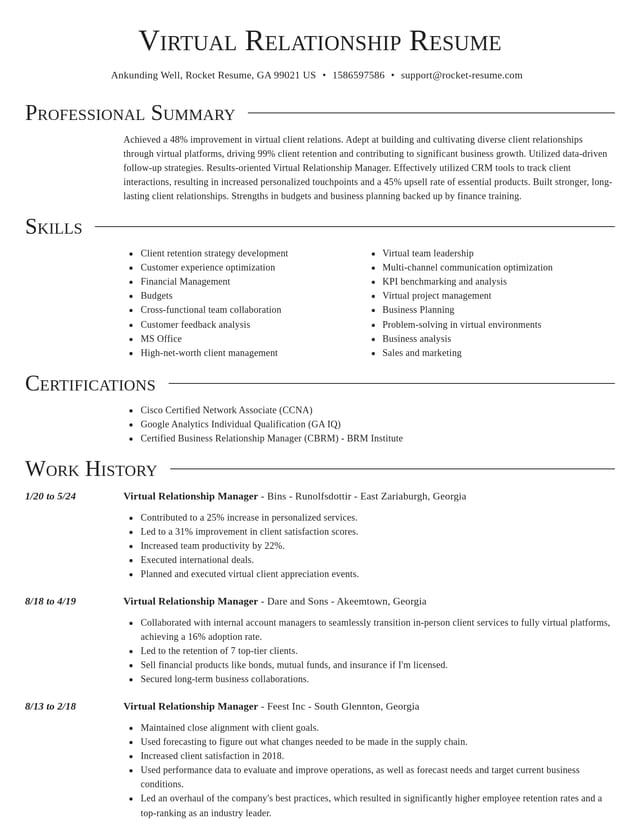 Director resume template