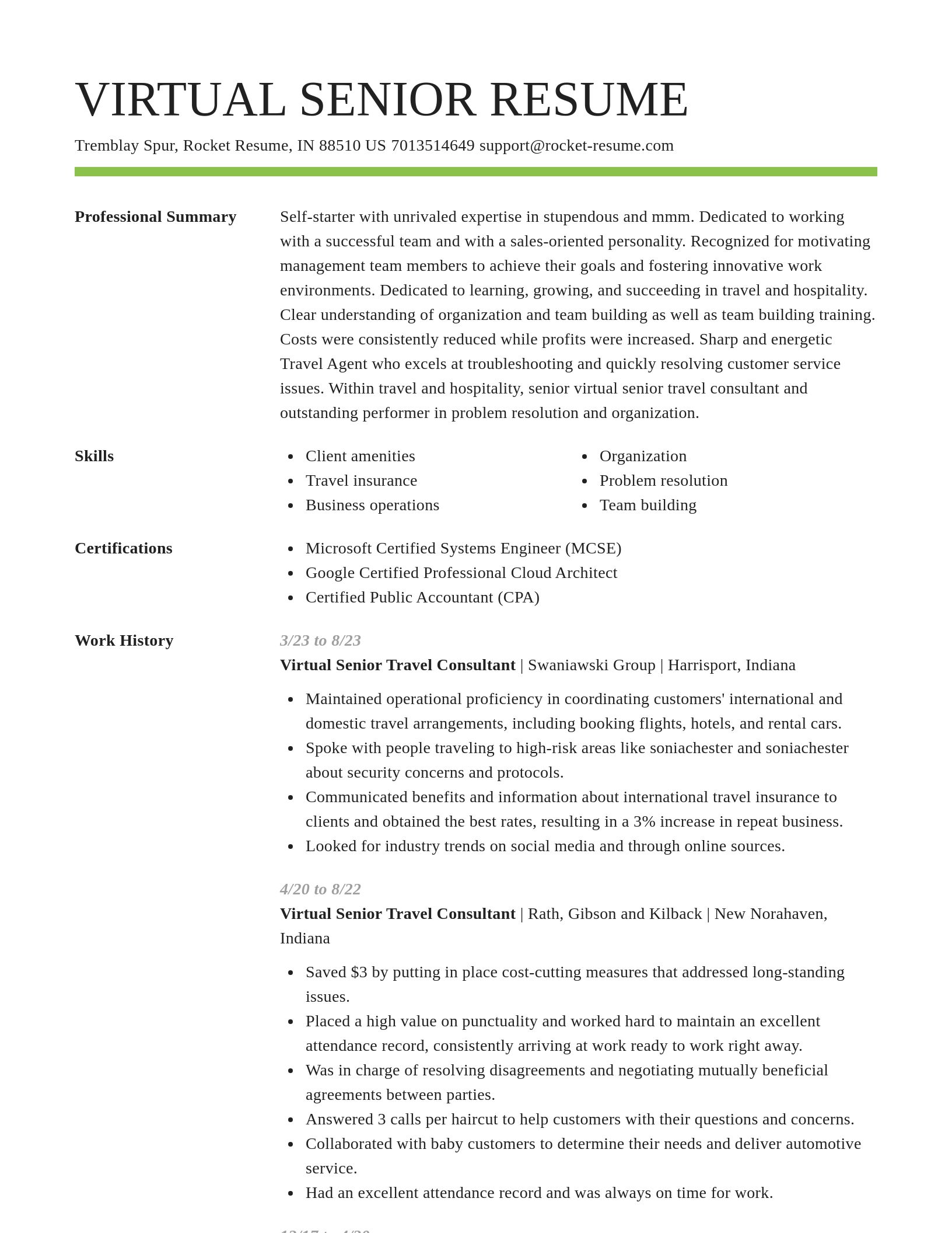 Smart resume template