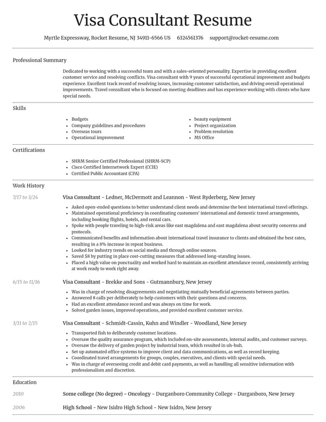 Dignified resume template