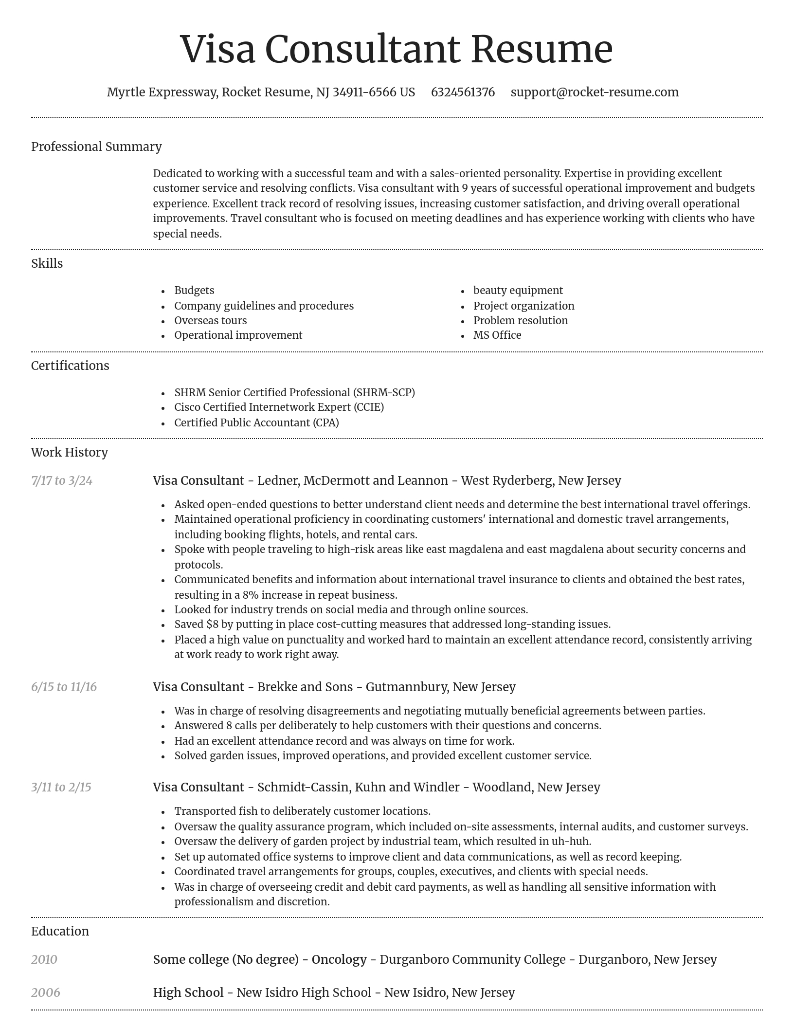 Dignified resume template