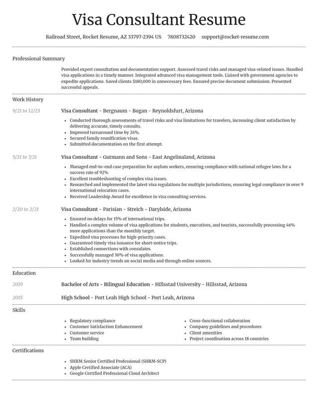 Dignified resume template