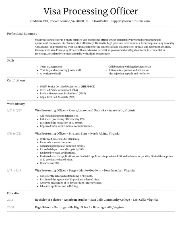 Dignified resume template