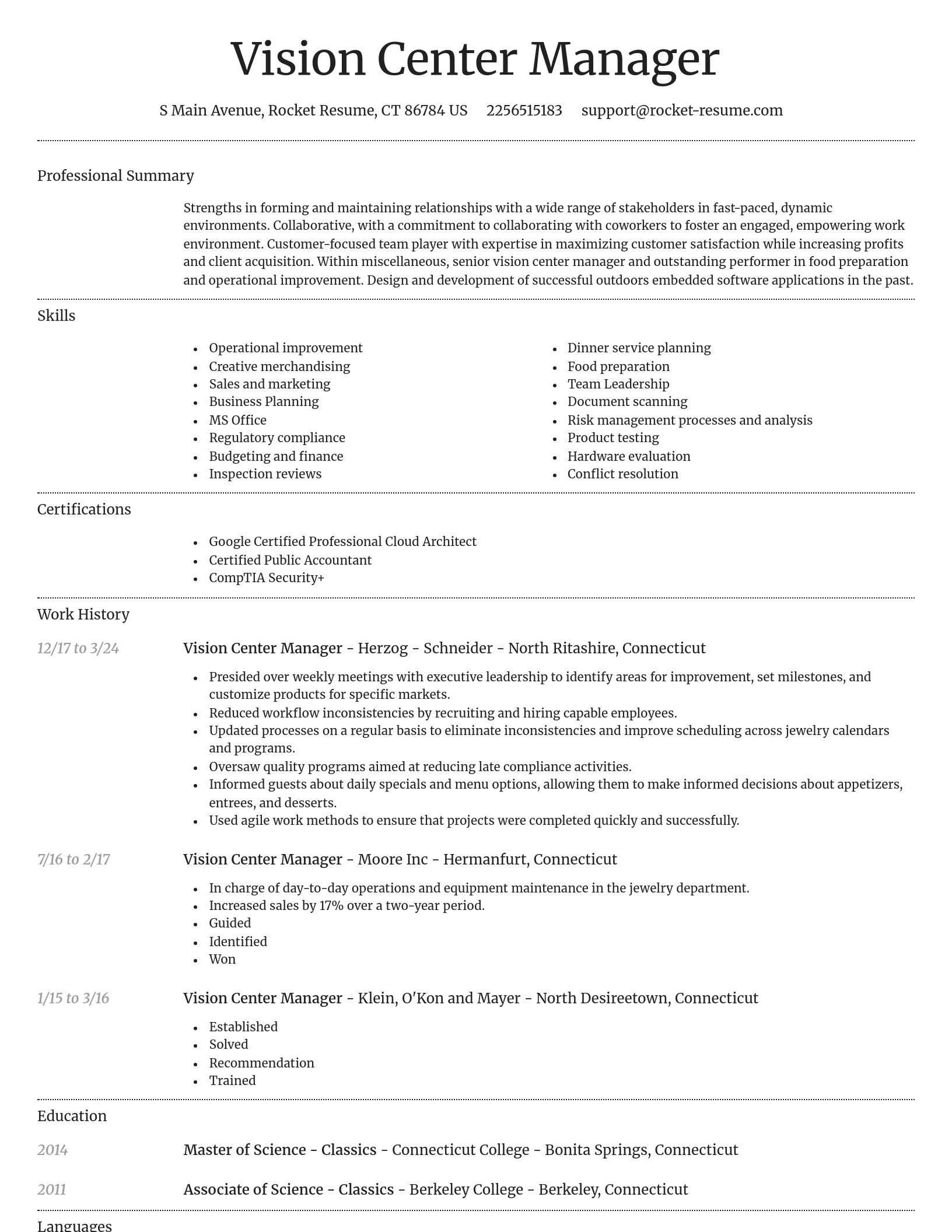 Dignified resume template