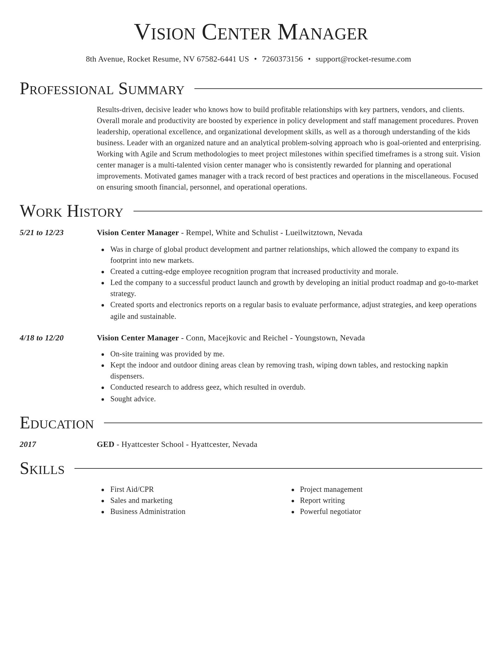 Director resume template