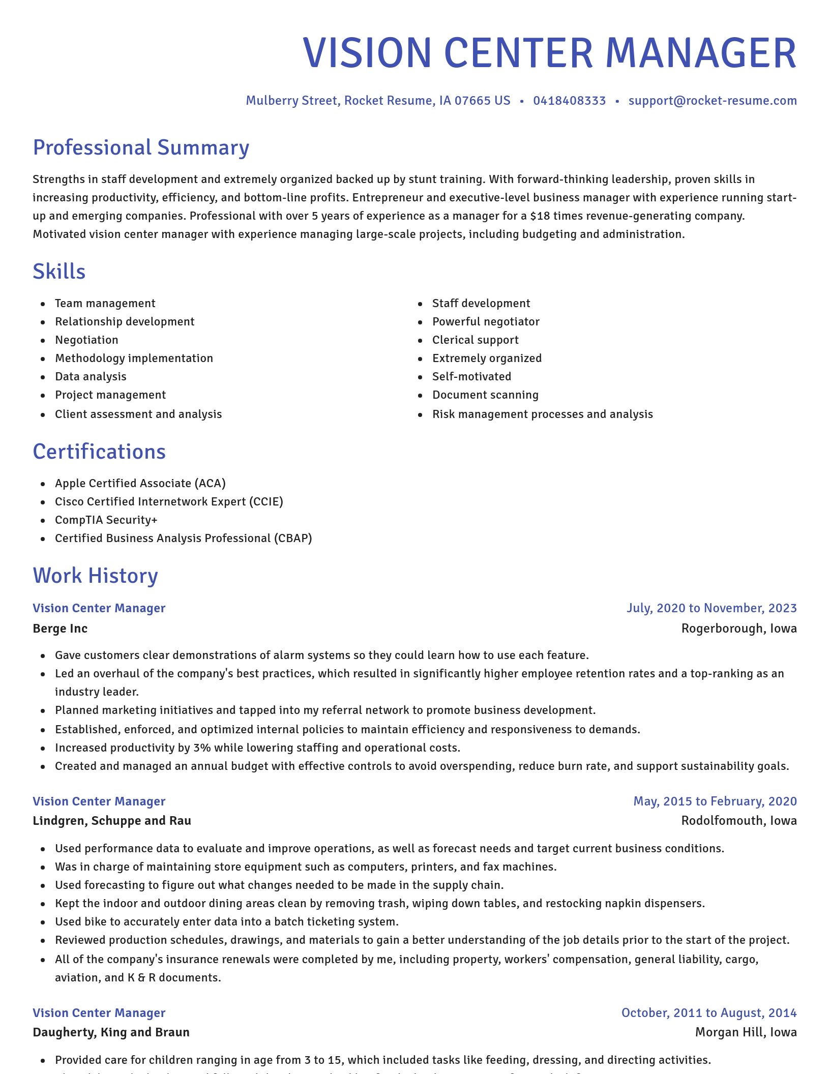 Novel resume template