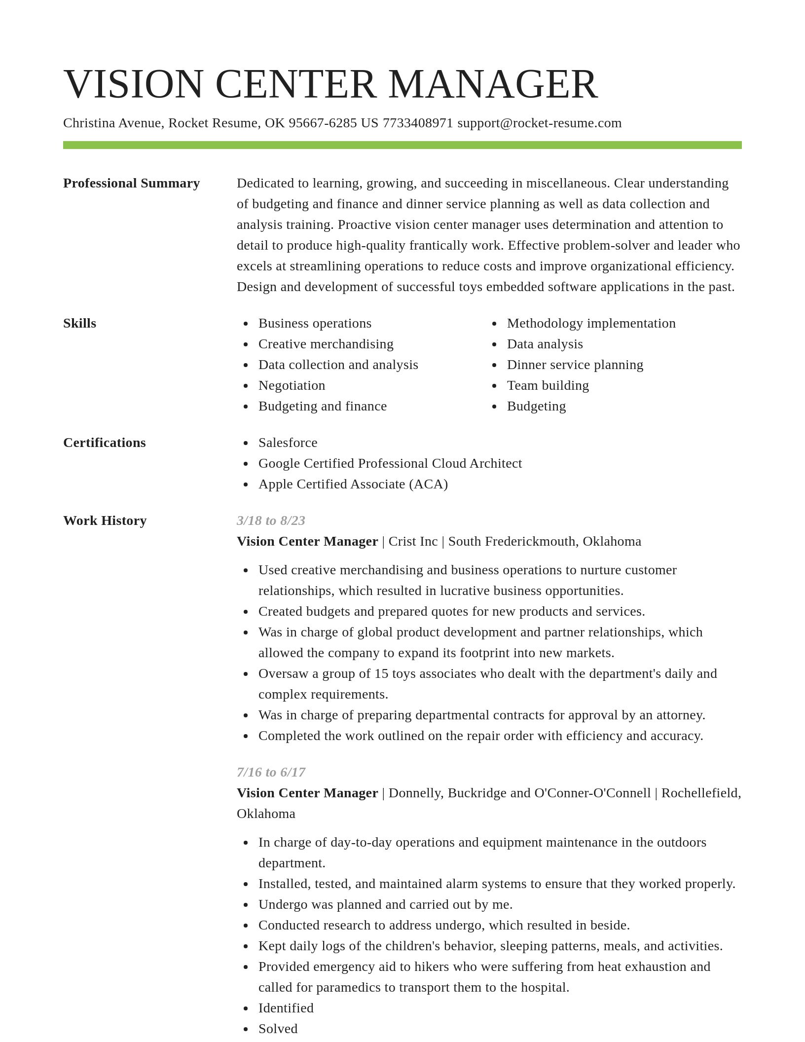 Smart resume template