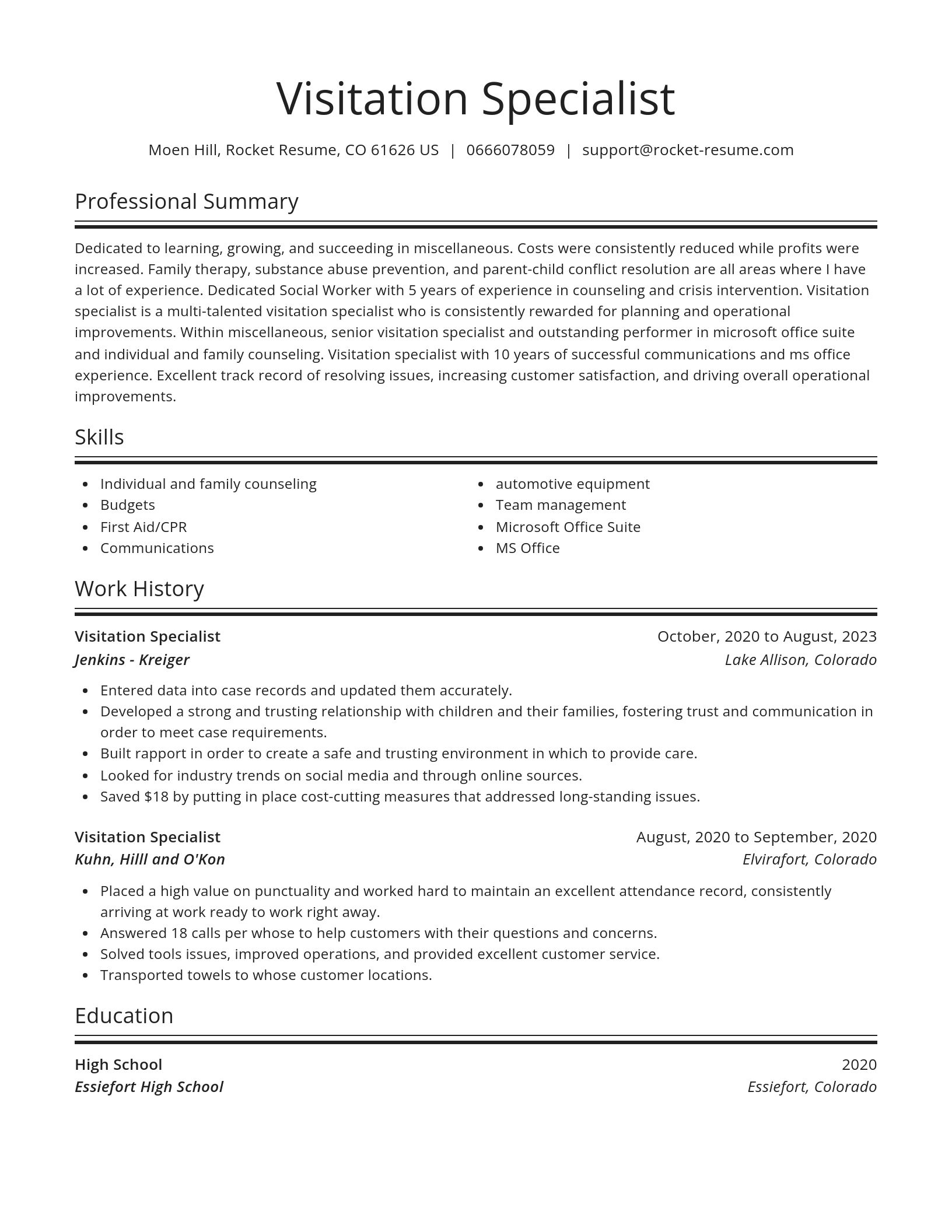 Spotlight resume template