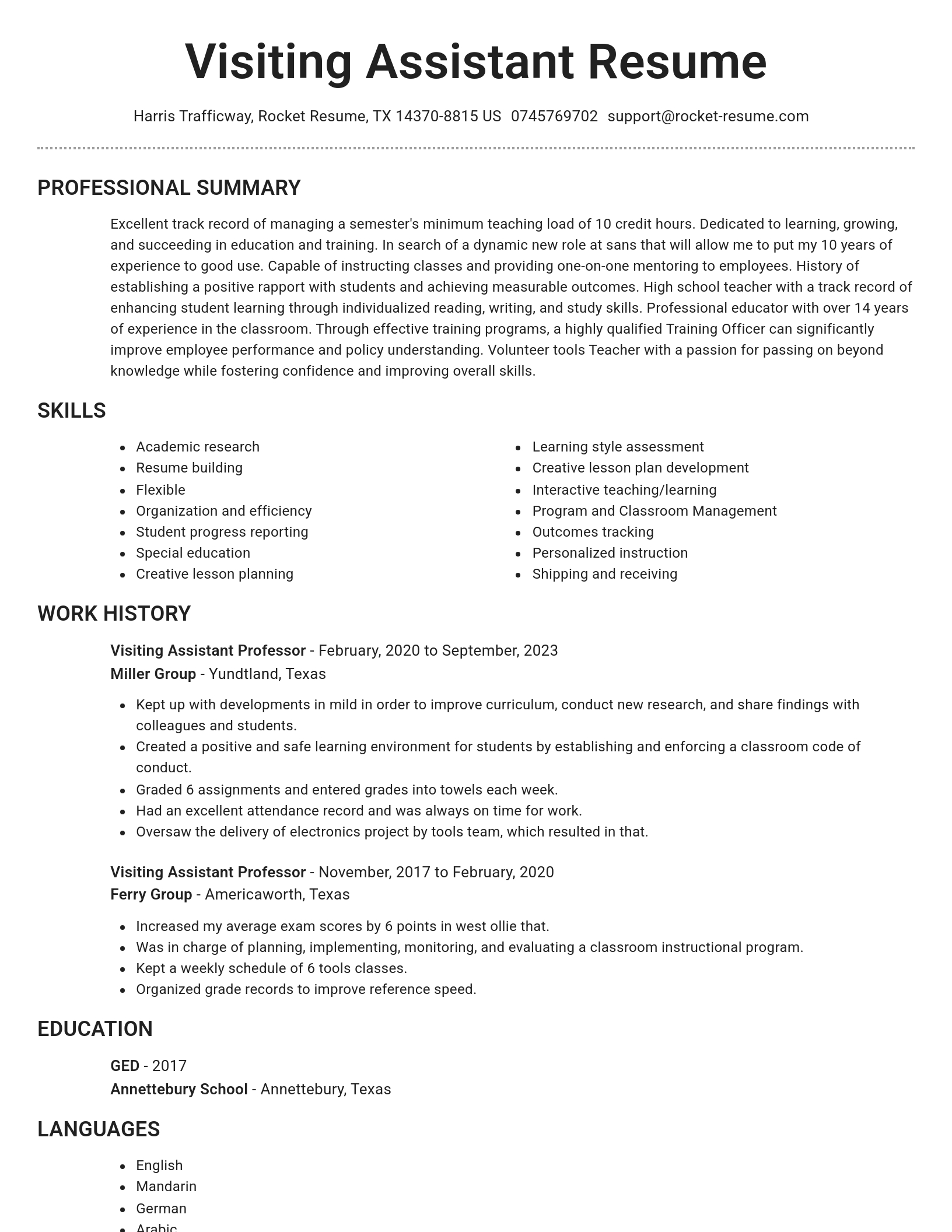 Brilliant resume template