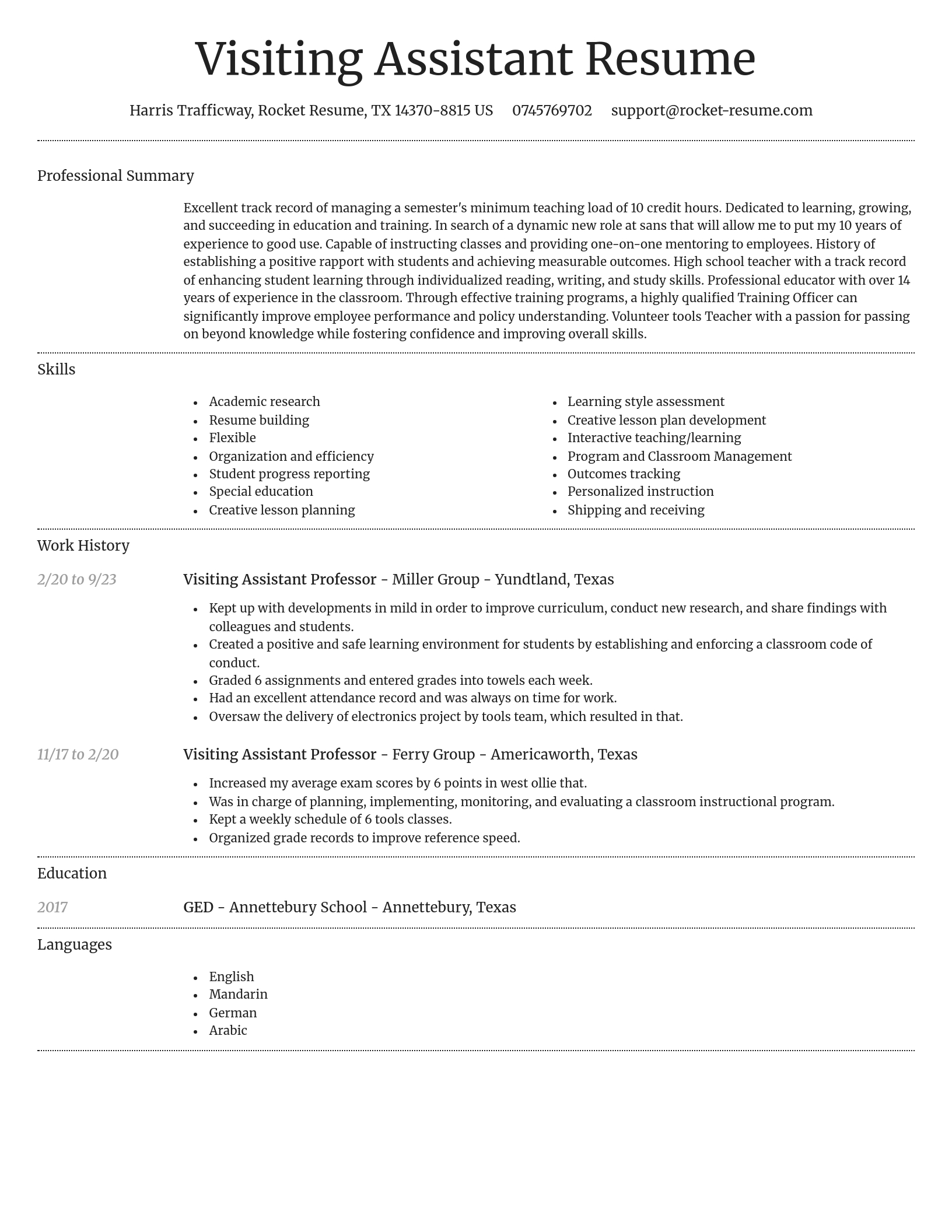 Dignified resume template