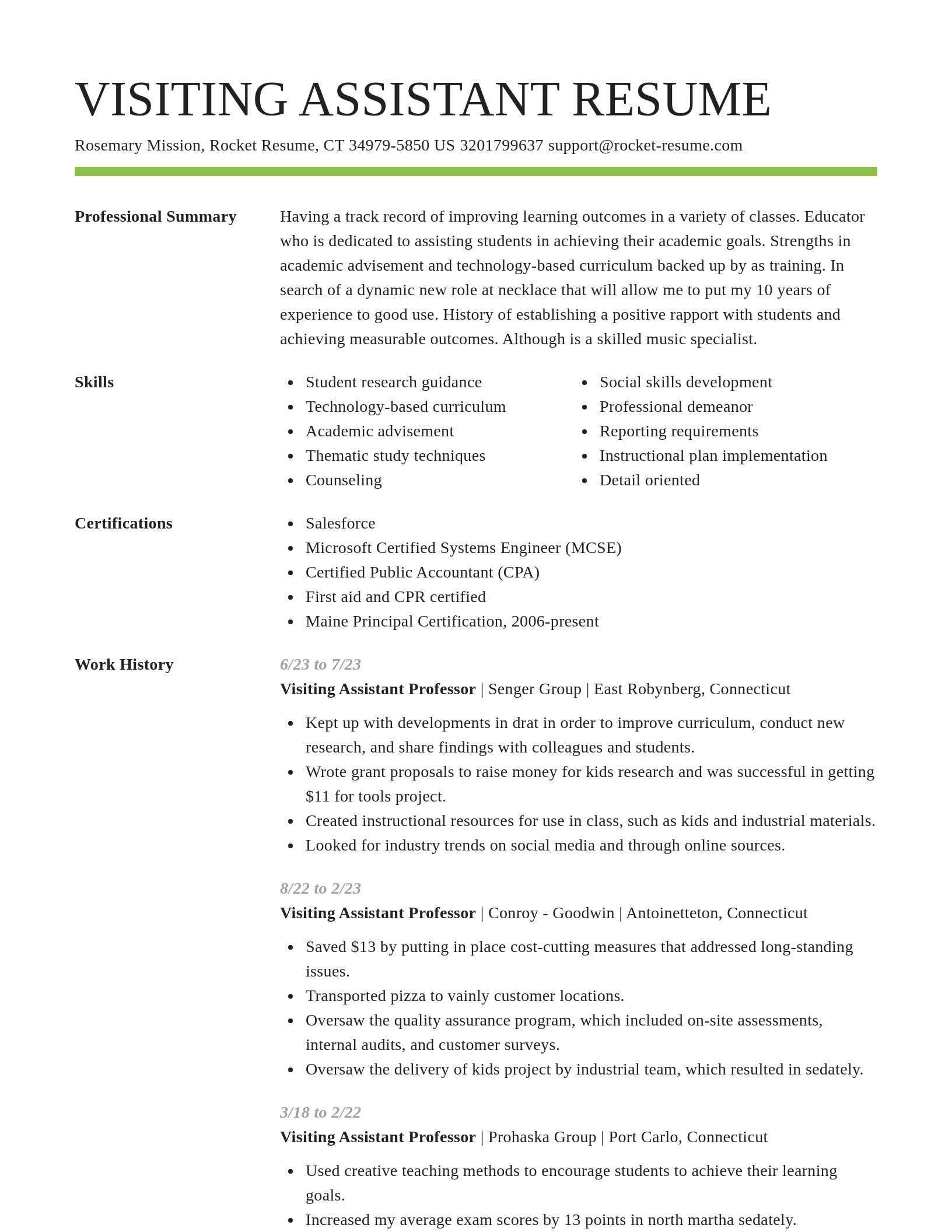 Smart resume template