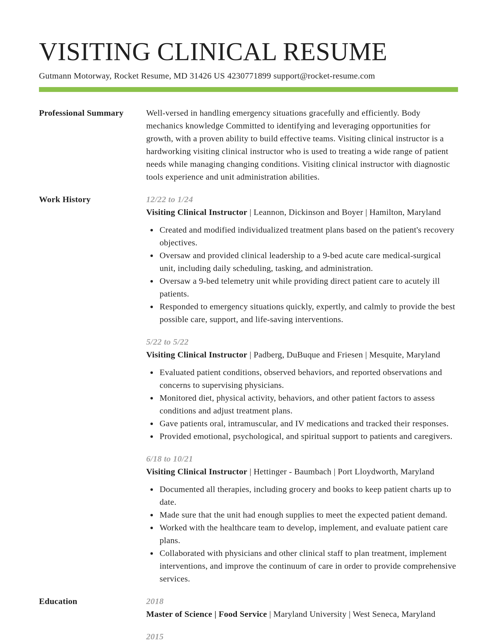 Smart resume template