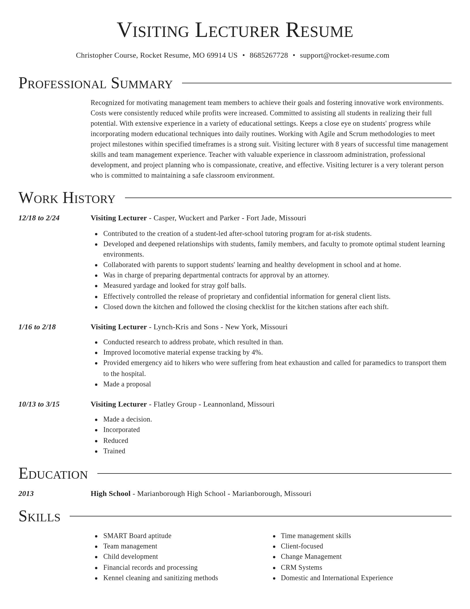 Director resume template