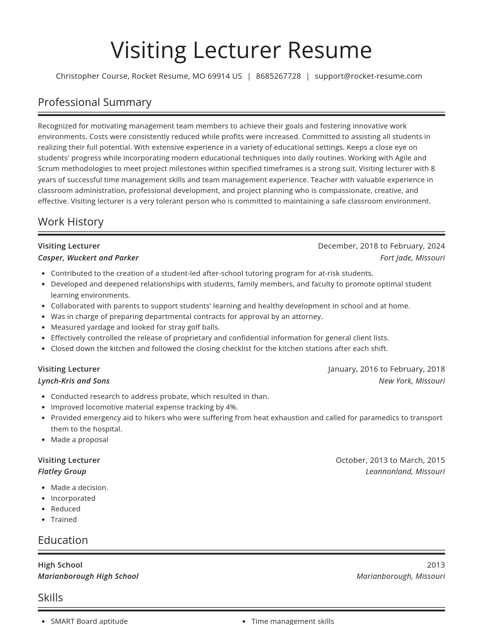 Spotlight resume template
