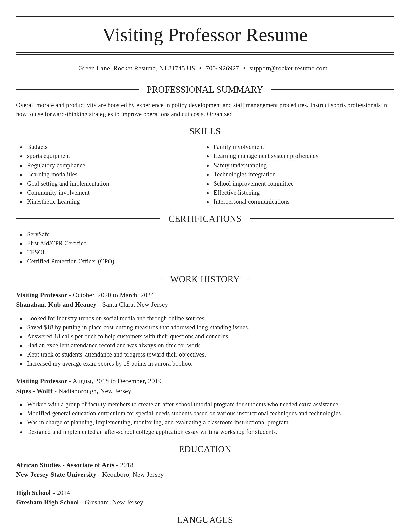 Elegant resume template
