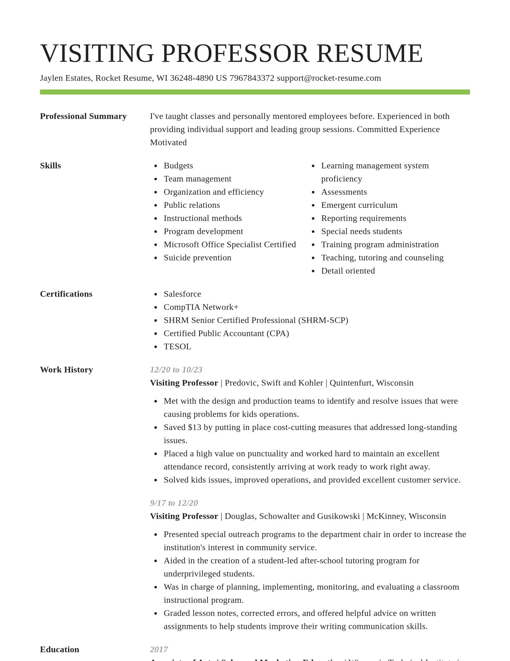 Smart resume template