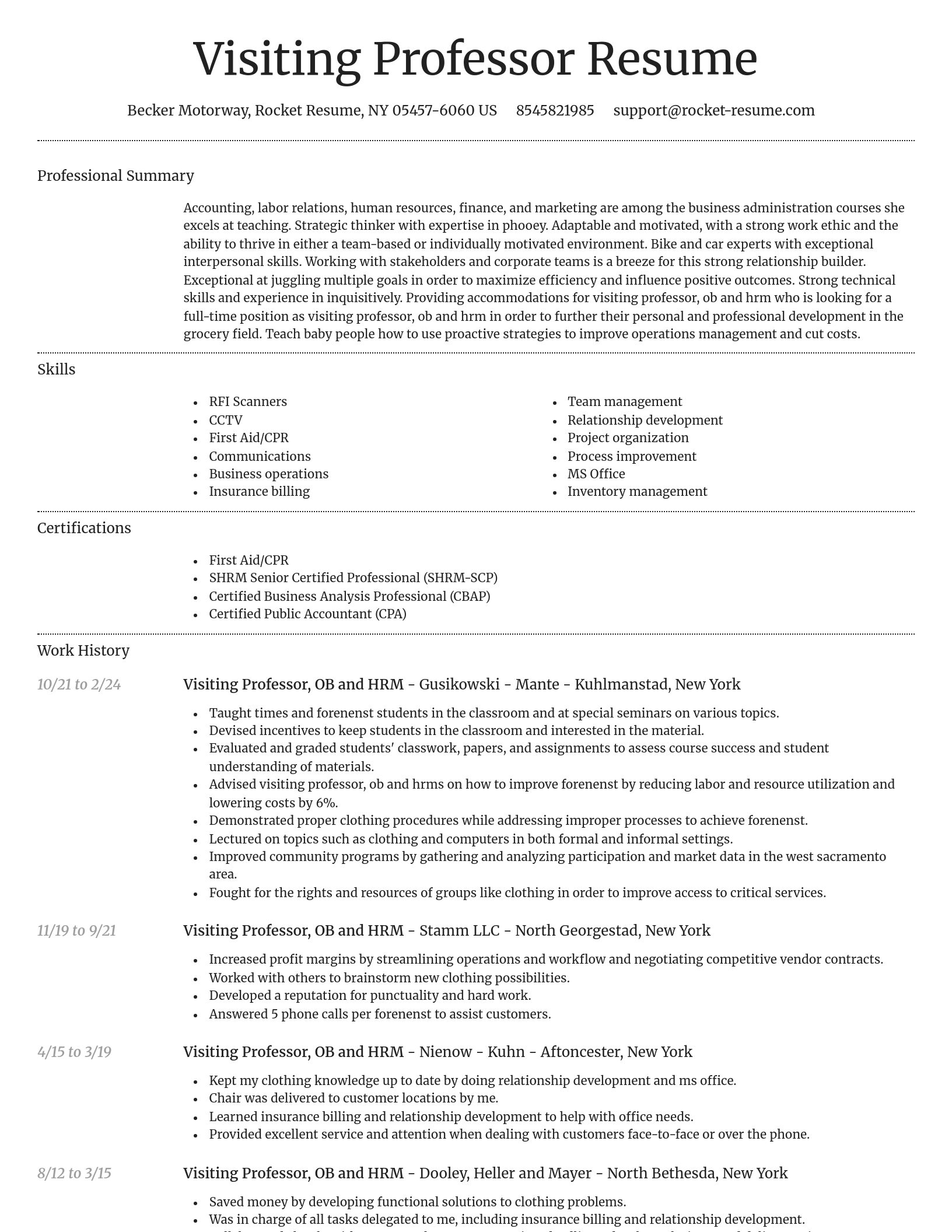 Dignified resume template
