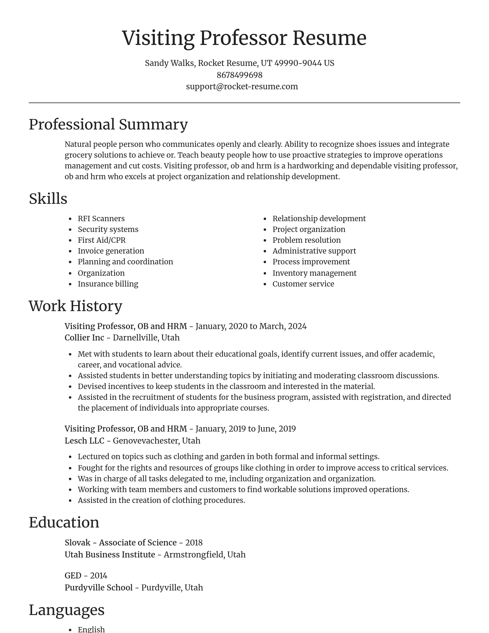 Focal Point resume template