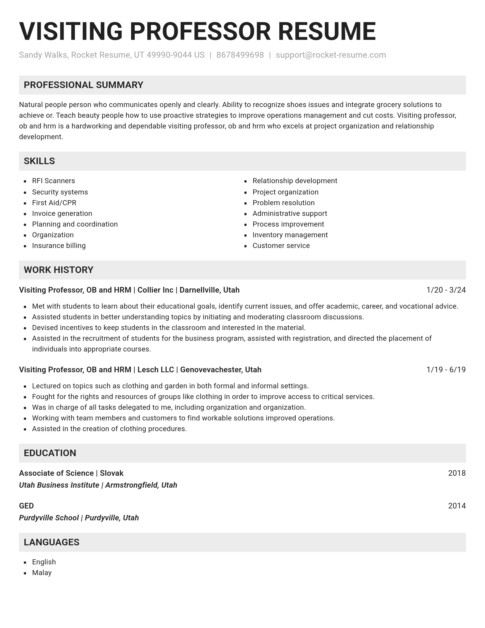 Genius resume template
