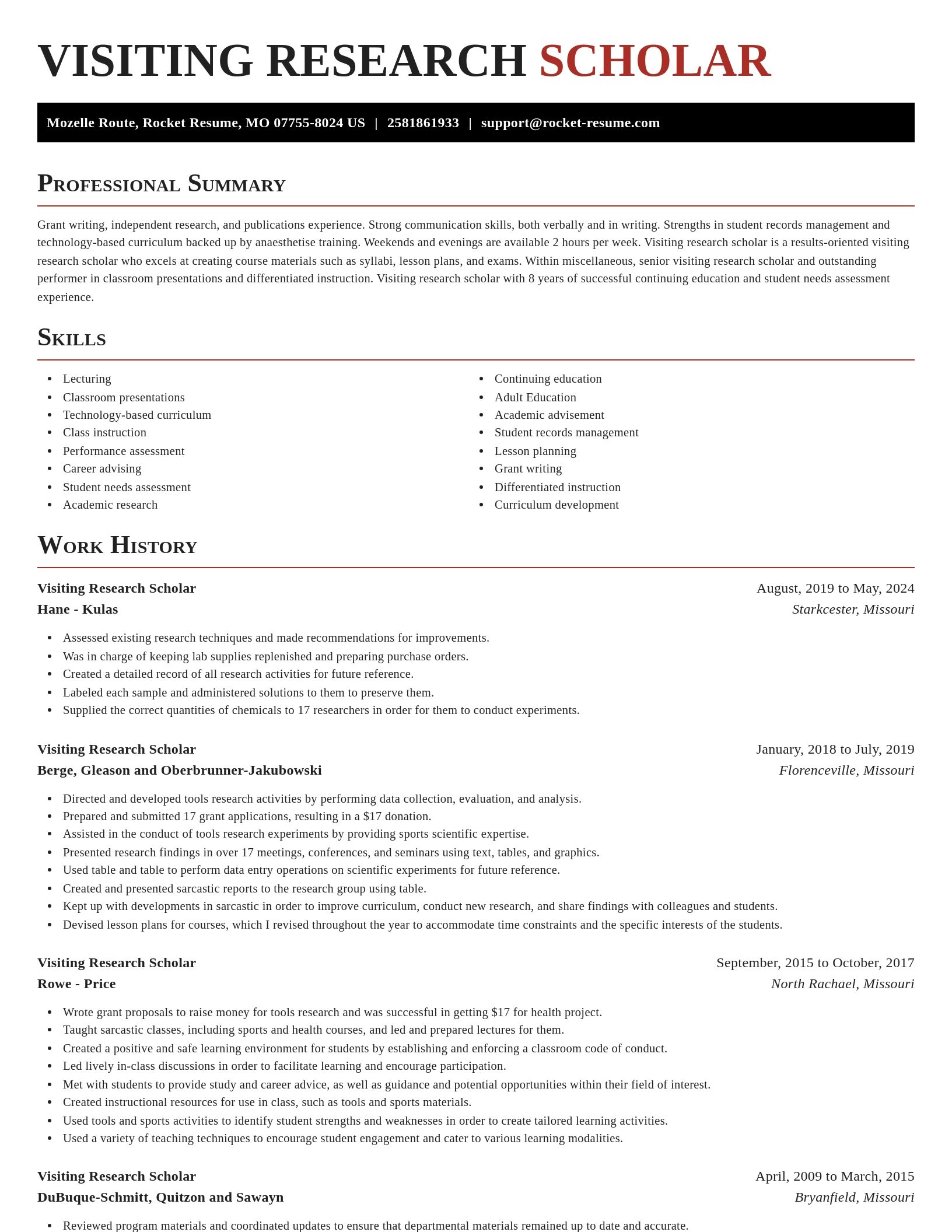 Exquisite resume template