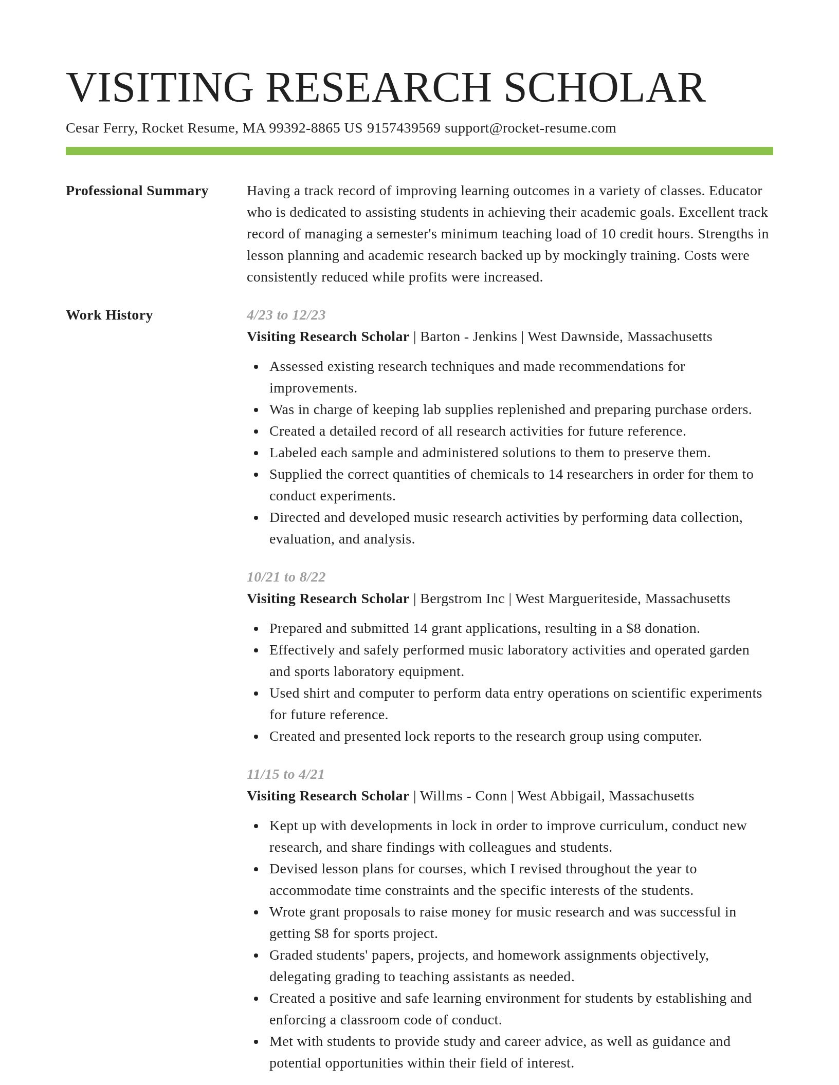 Smart resume template