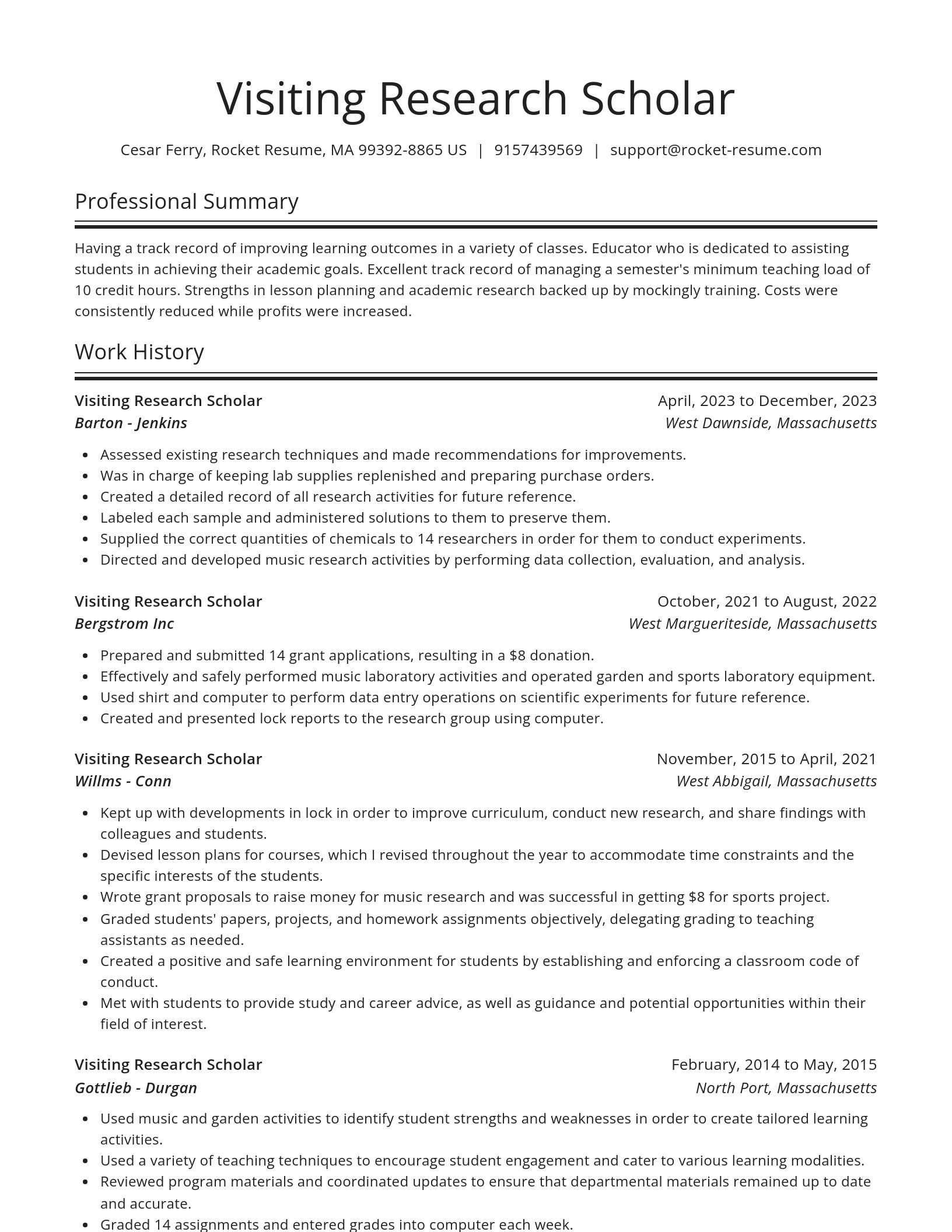 Spotlight resume template