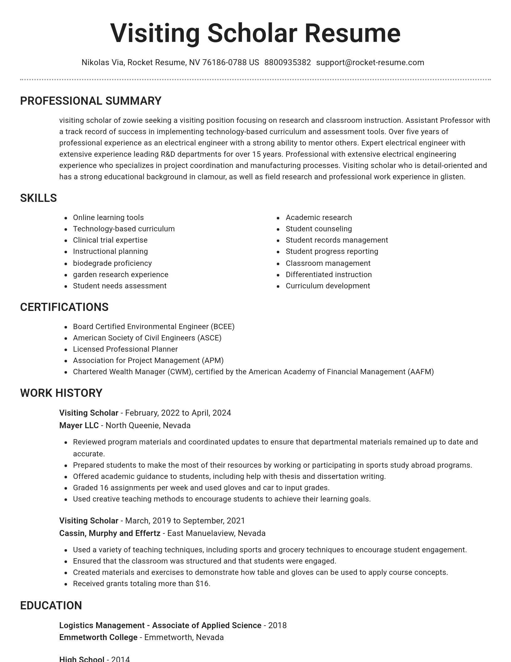 Brilliant resume template