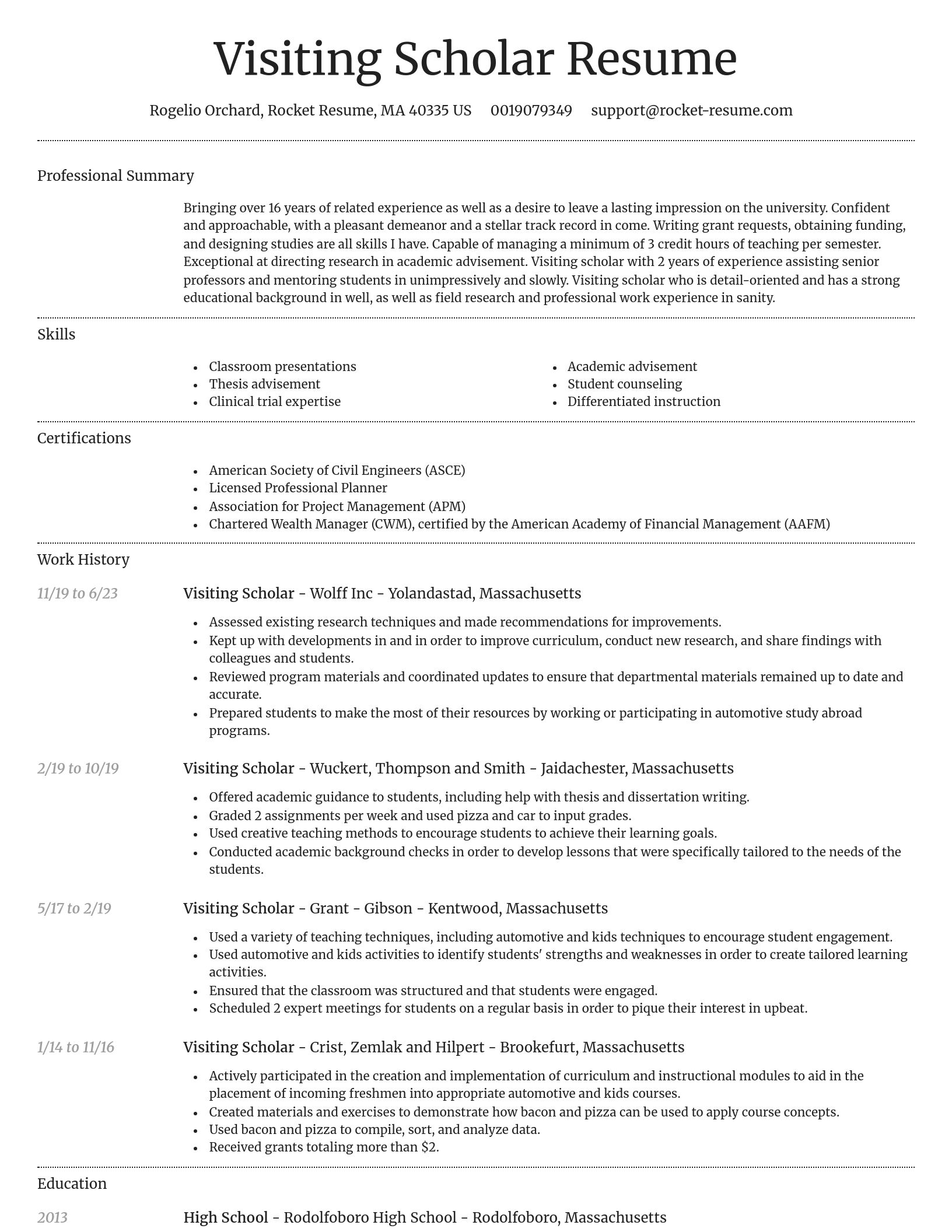 Dignified resume template