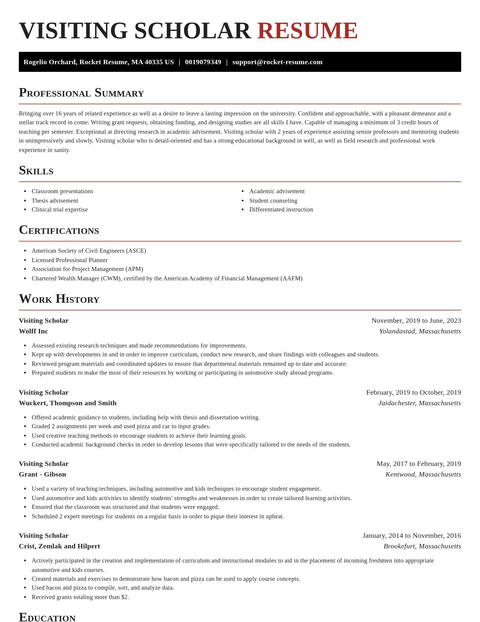 Exquisite resume template