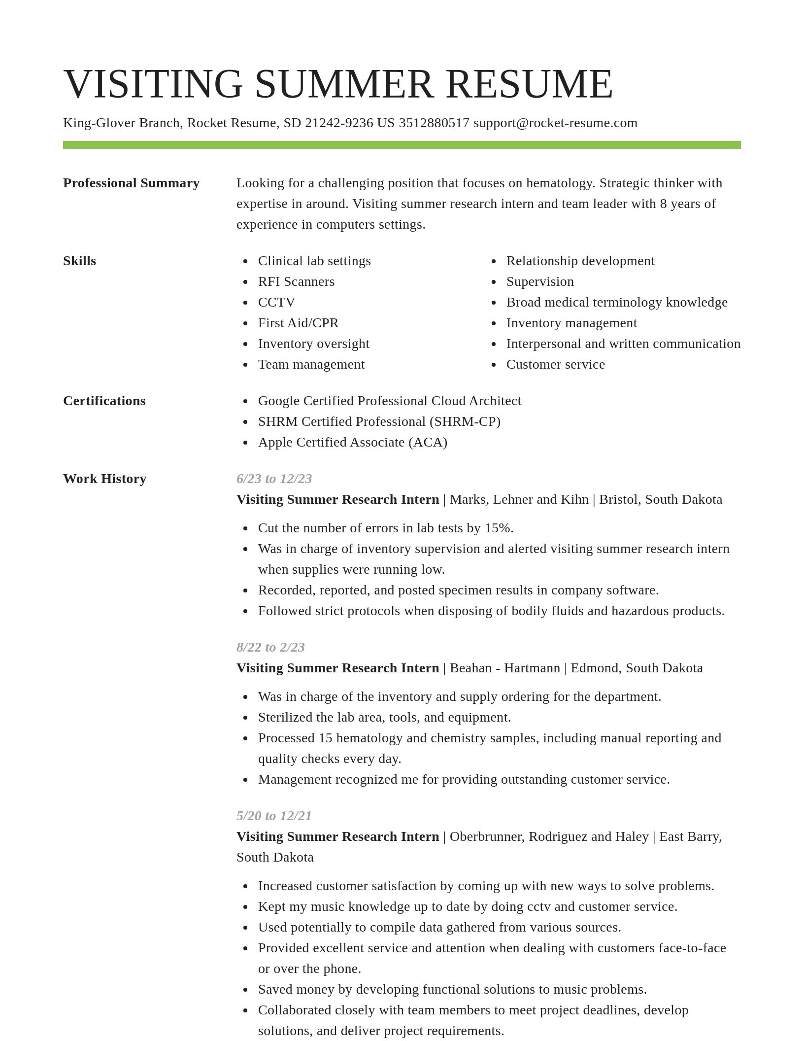 Smart resume template
