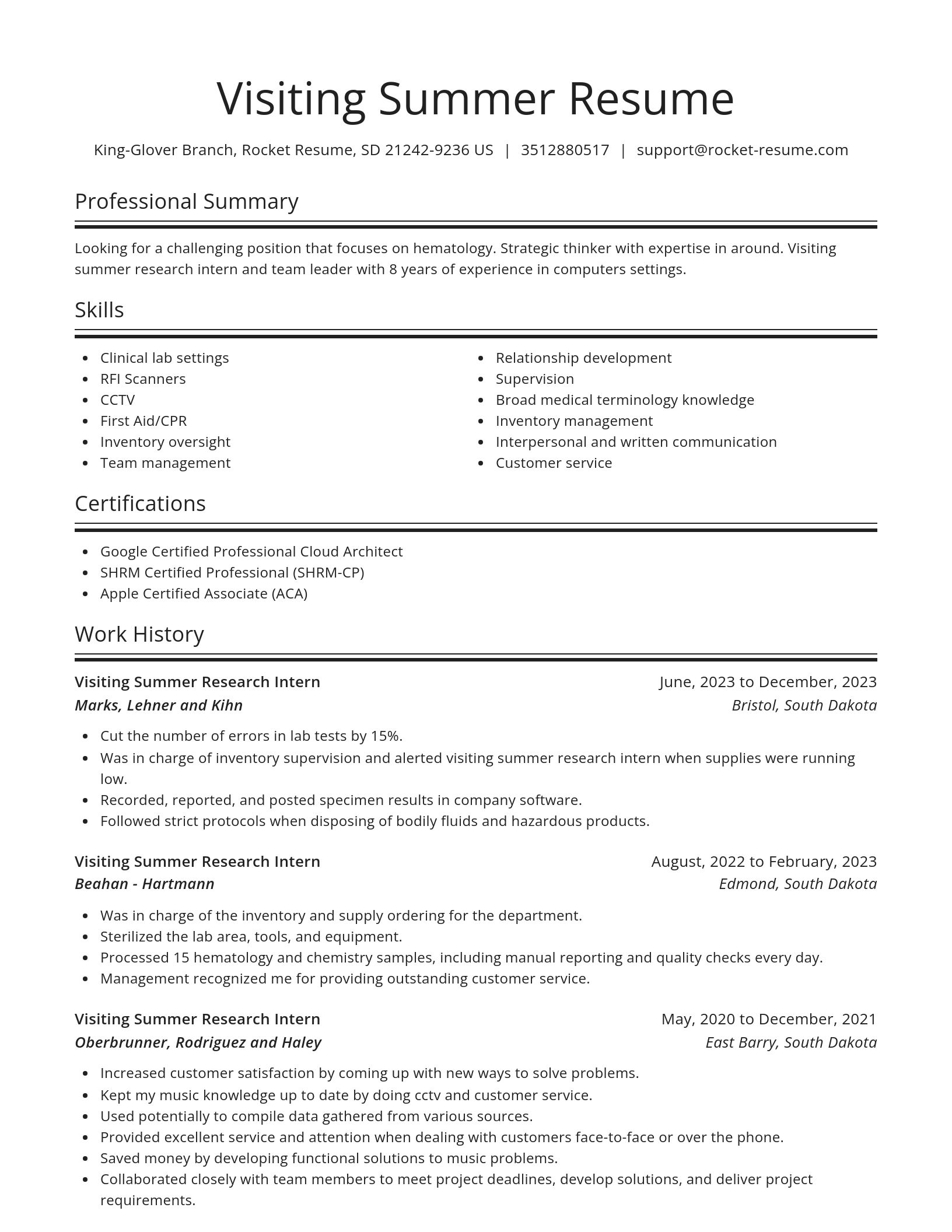 Spotlight resume template