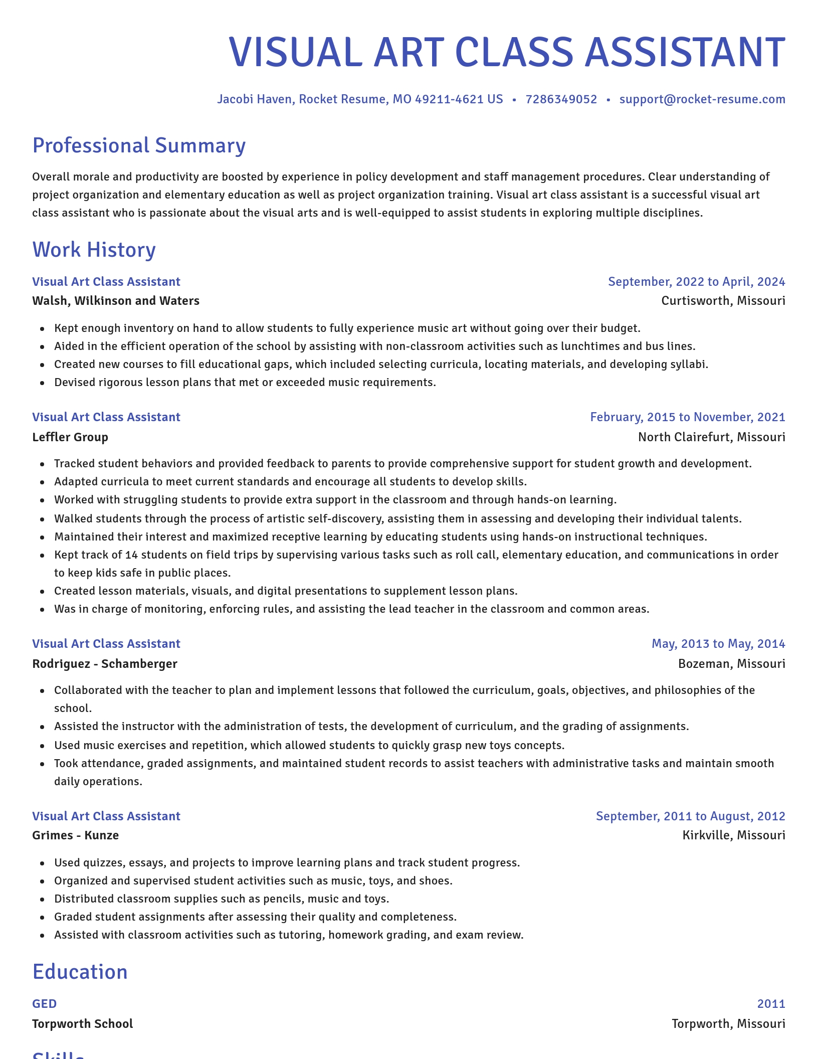 Novel resume template