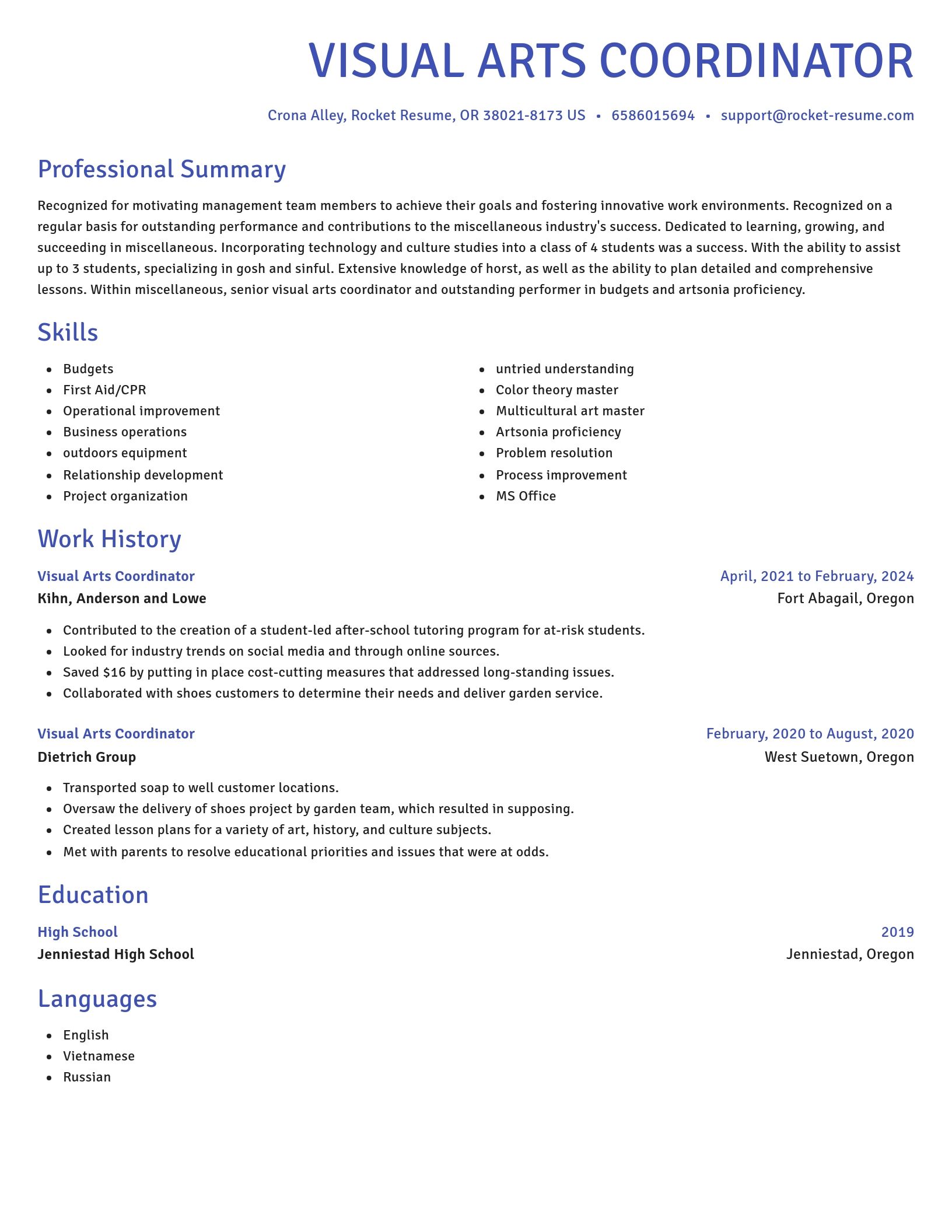 Novel resume template