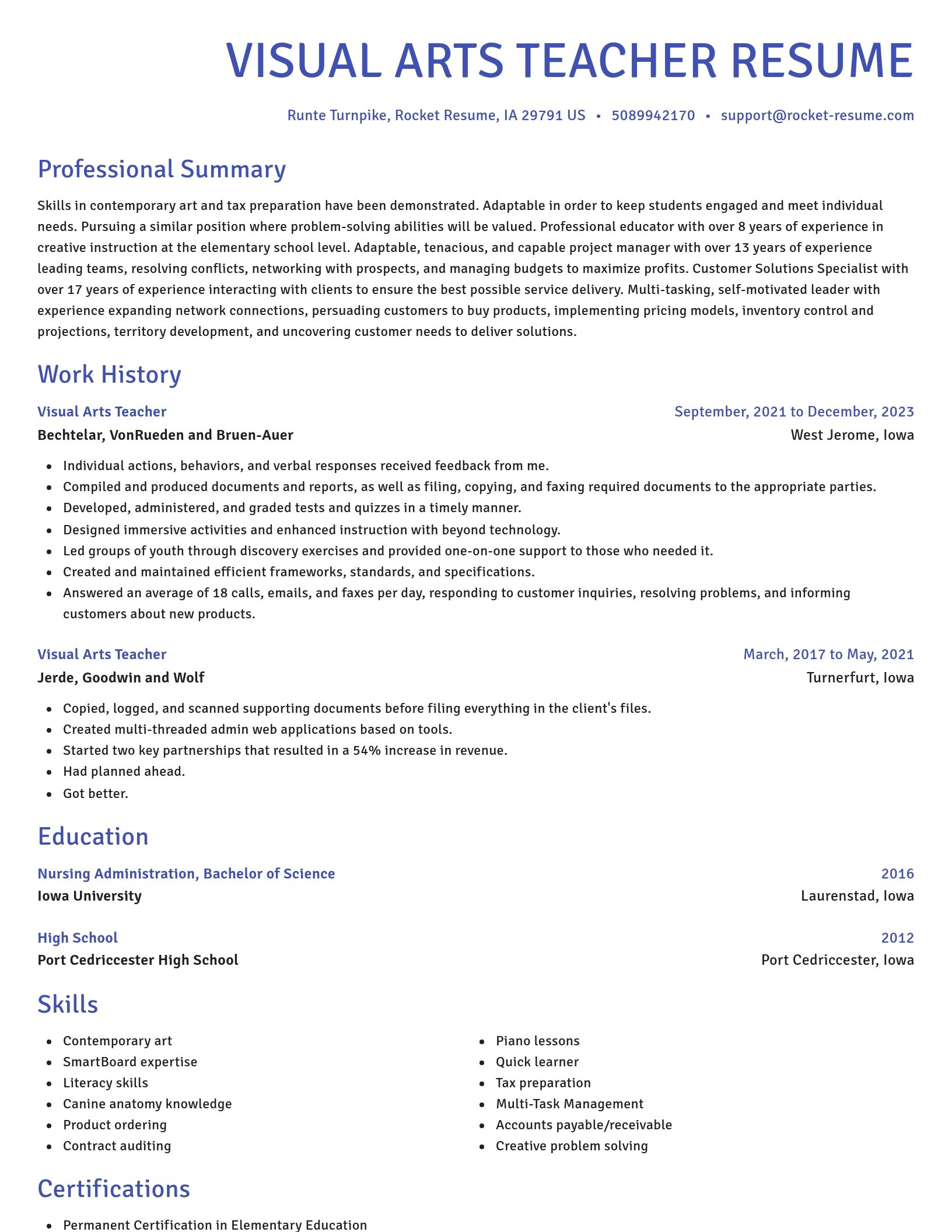 Novel resume template