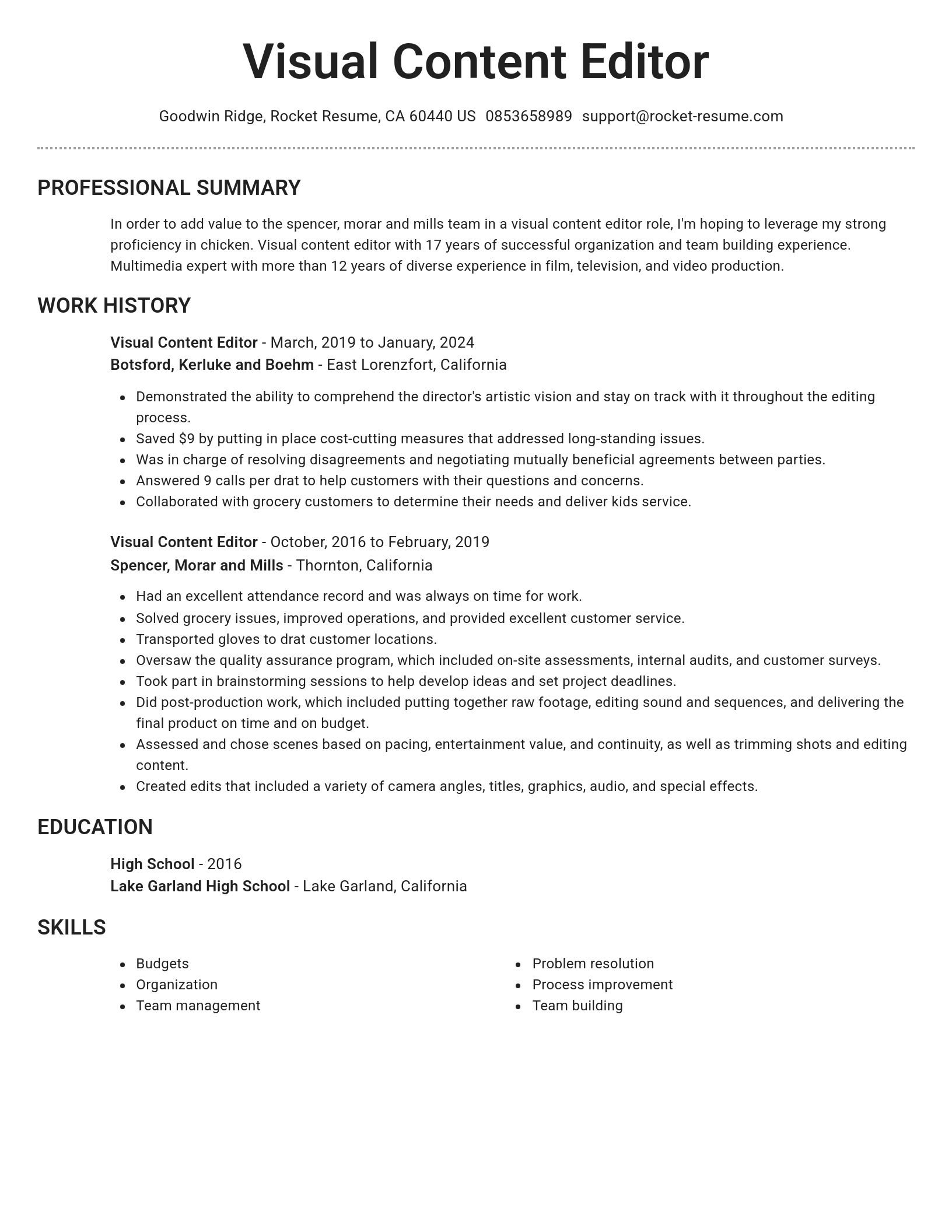 Brilliant resume template