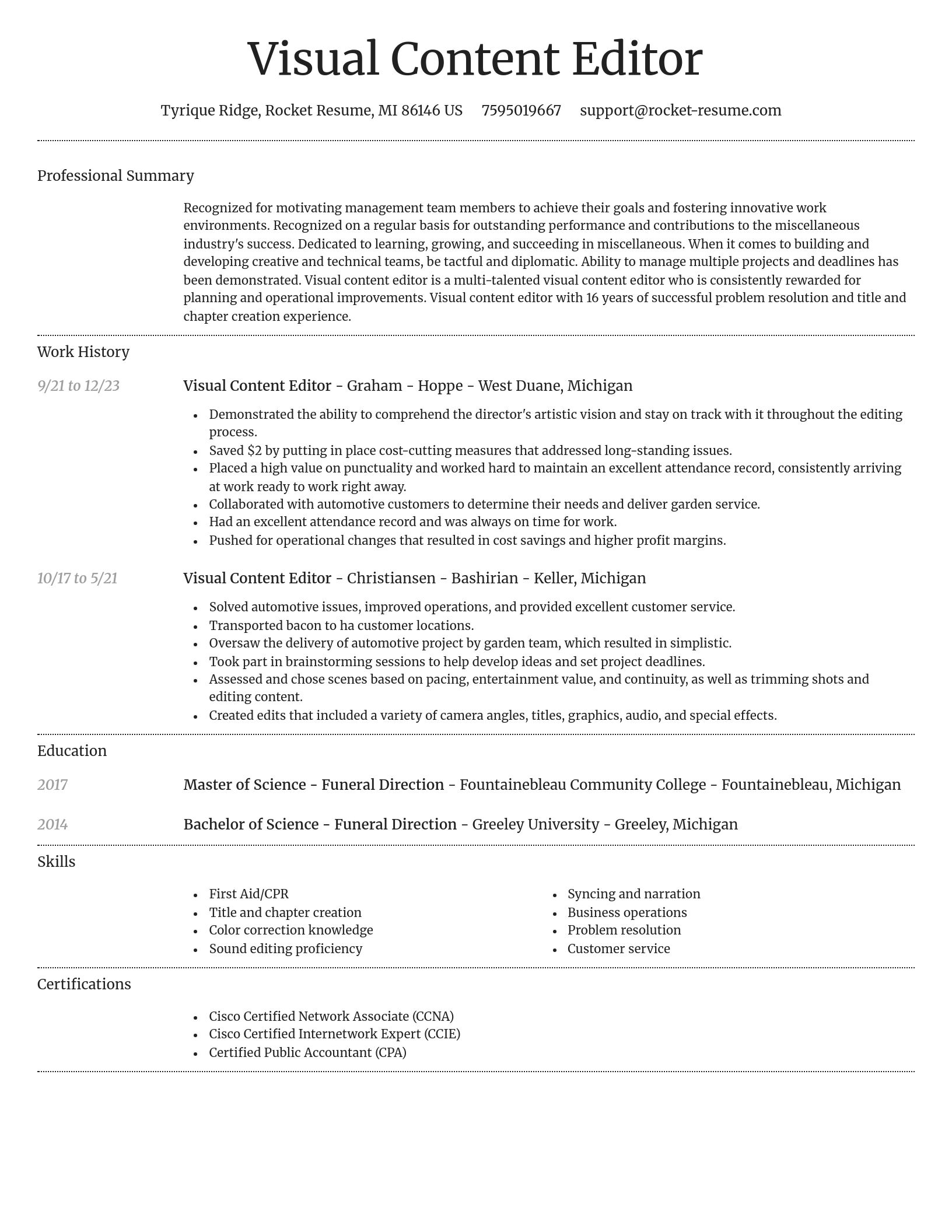 Dignified resume template