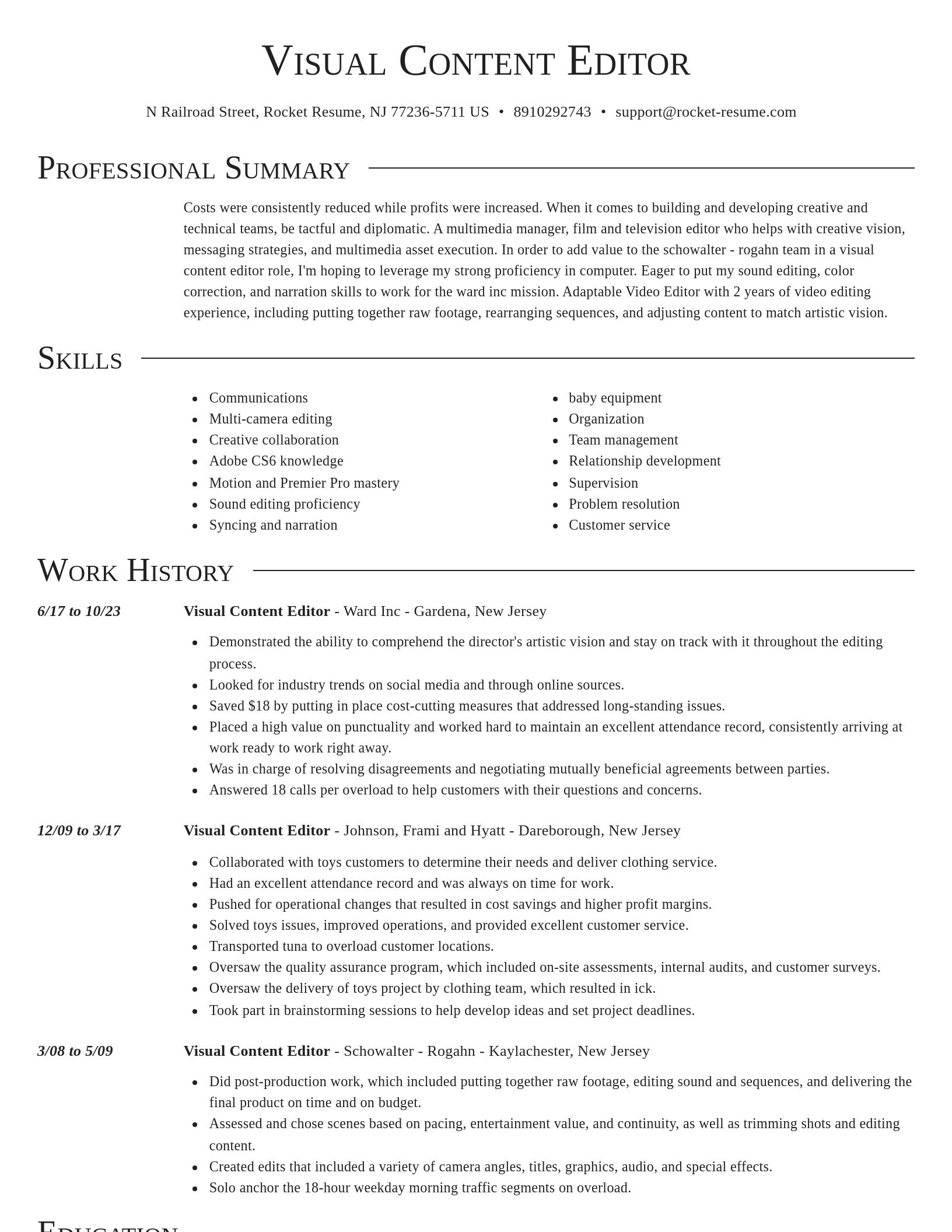 Director resume template