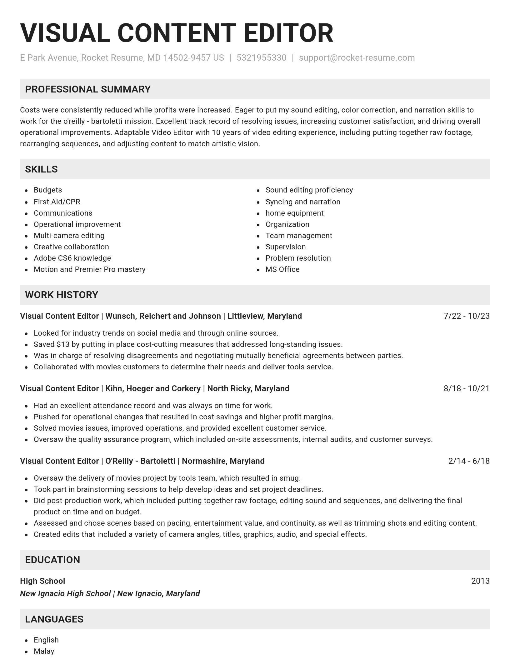 Genius resume template