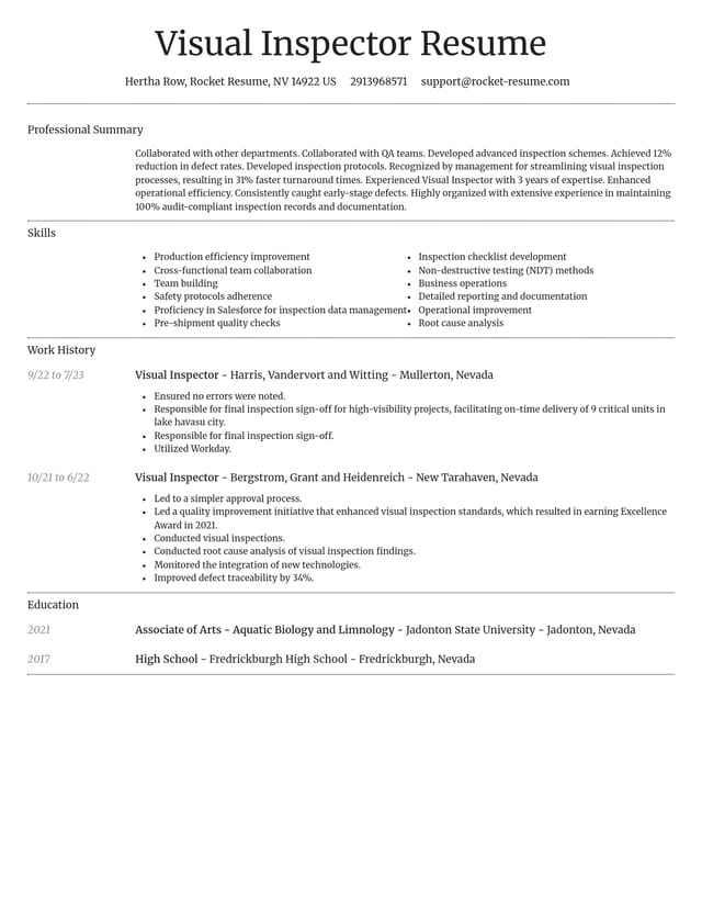 Dignified resume template