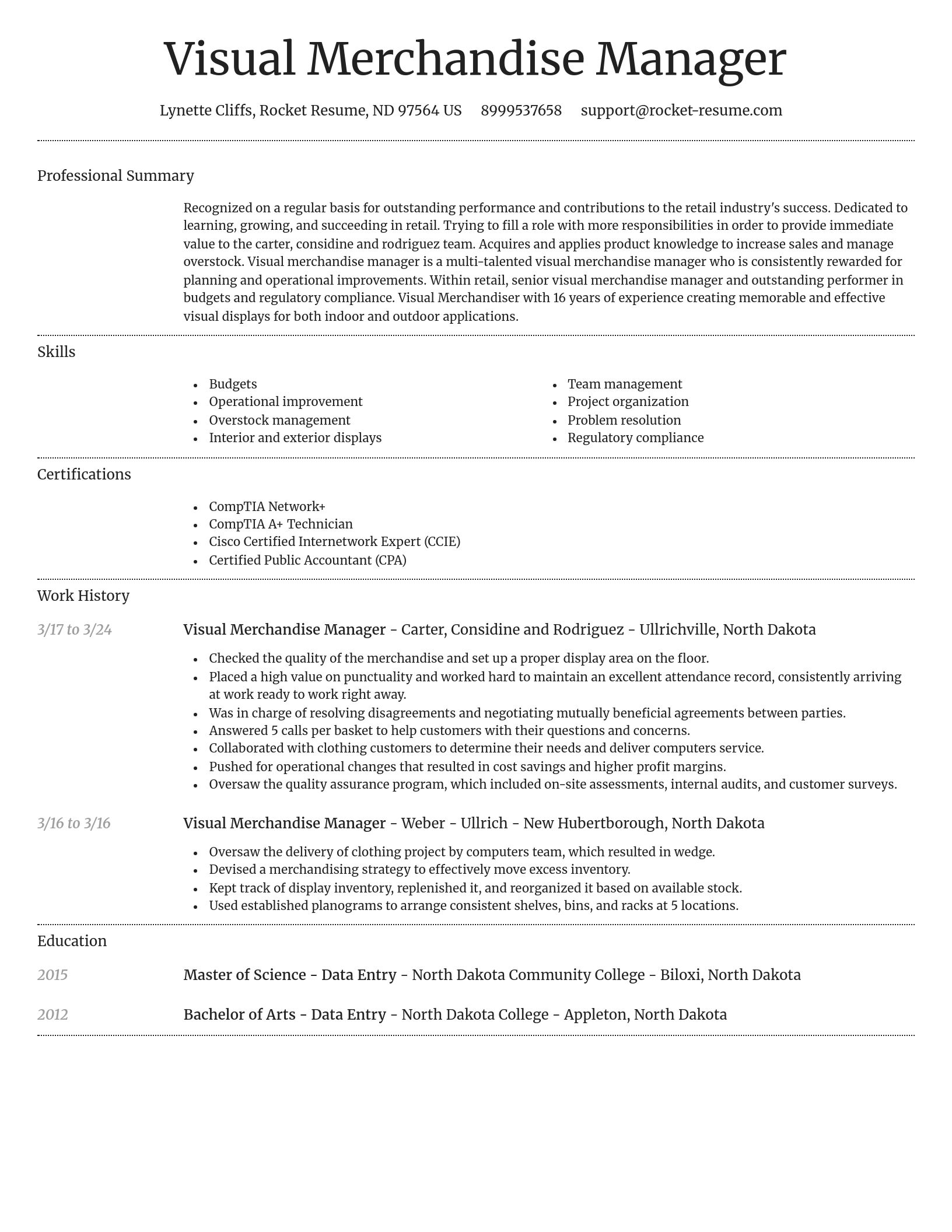 Dignified resume template